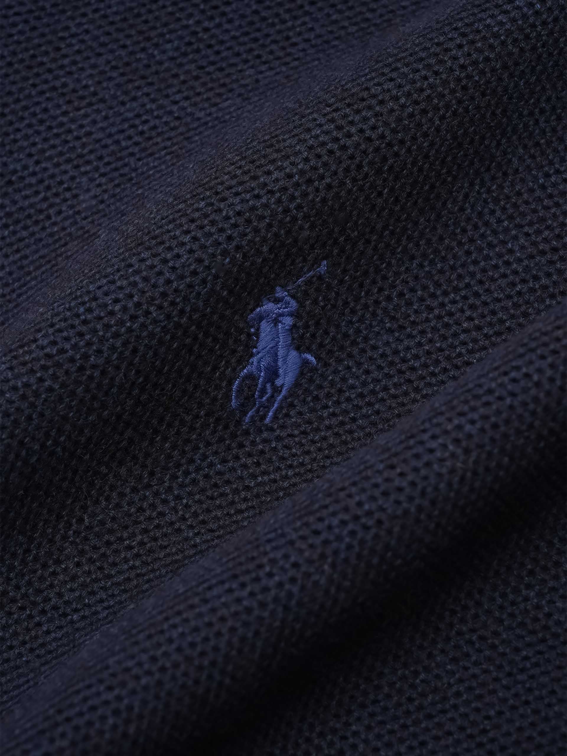 POLO RALPH LAUREN - Quarter-Zip-Pullover aus Baumwollpiqué für Herren Navyblau - Navy blue