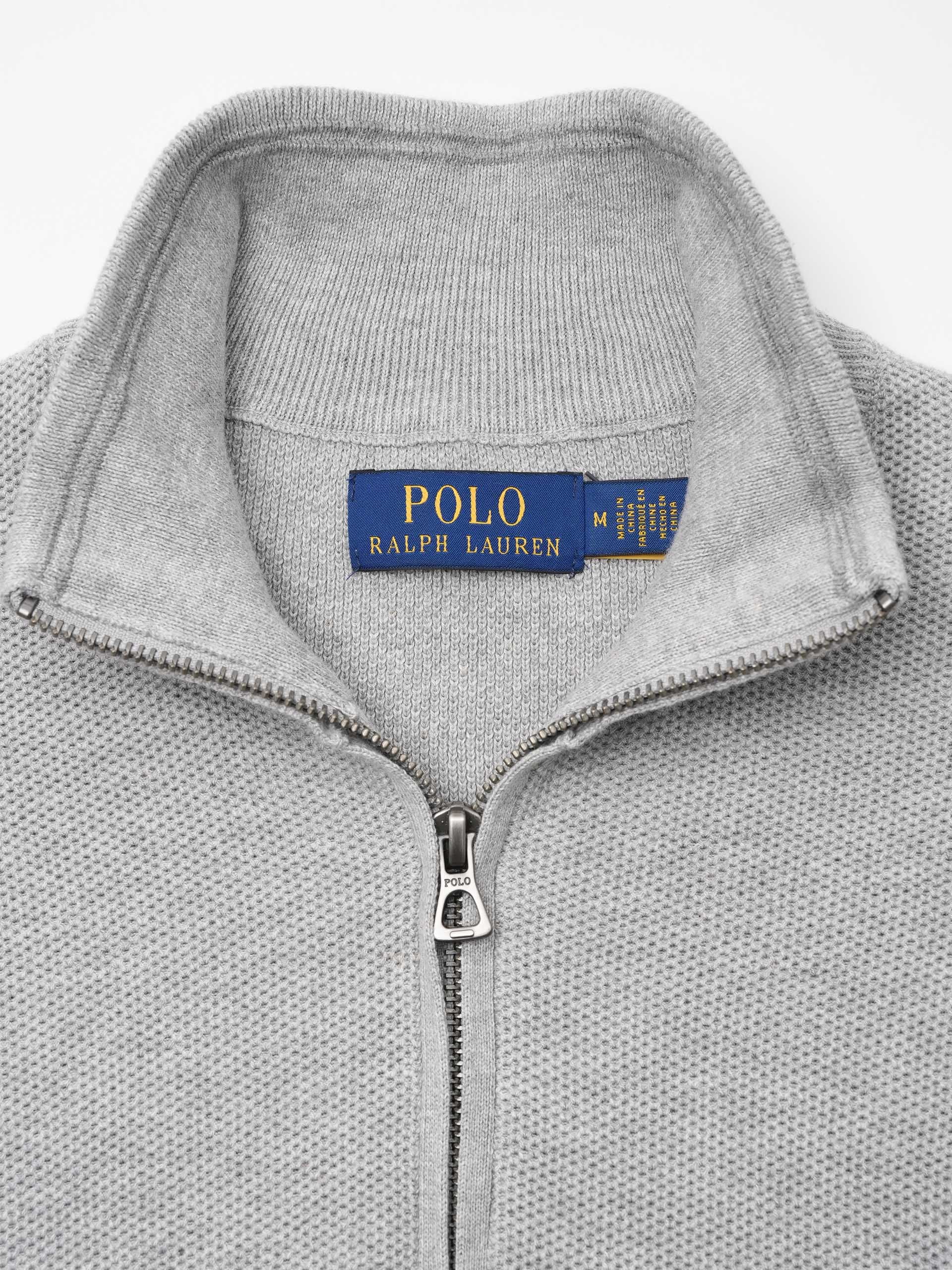 POLO RALPH LAUREN - Quarter-zip sweater in cotton piqué for men