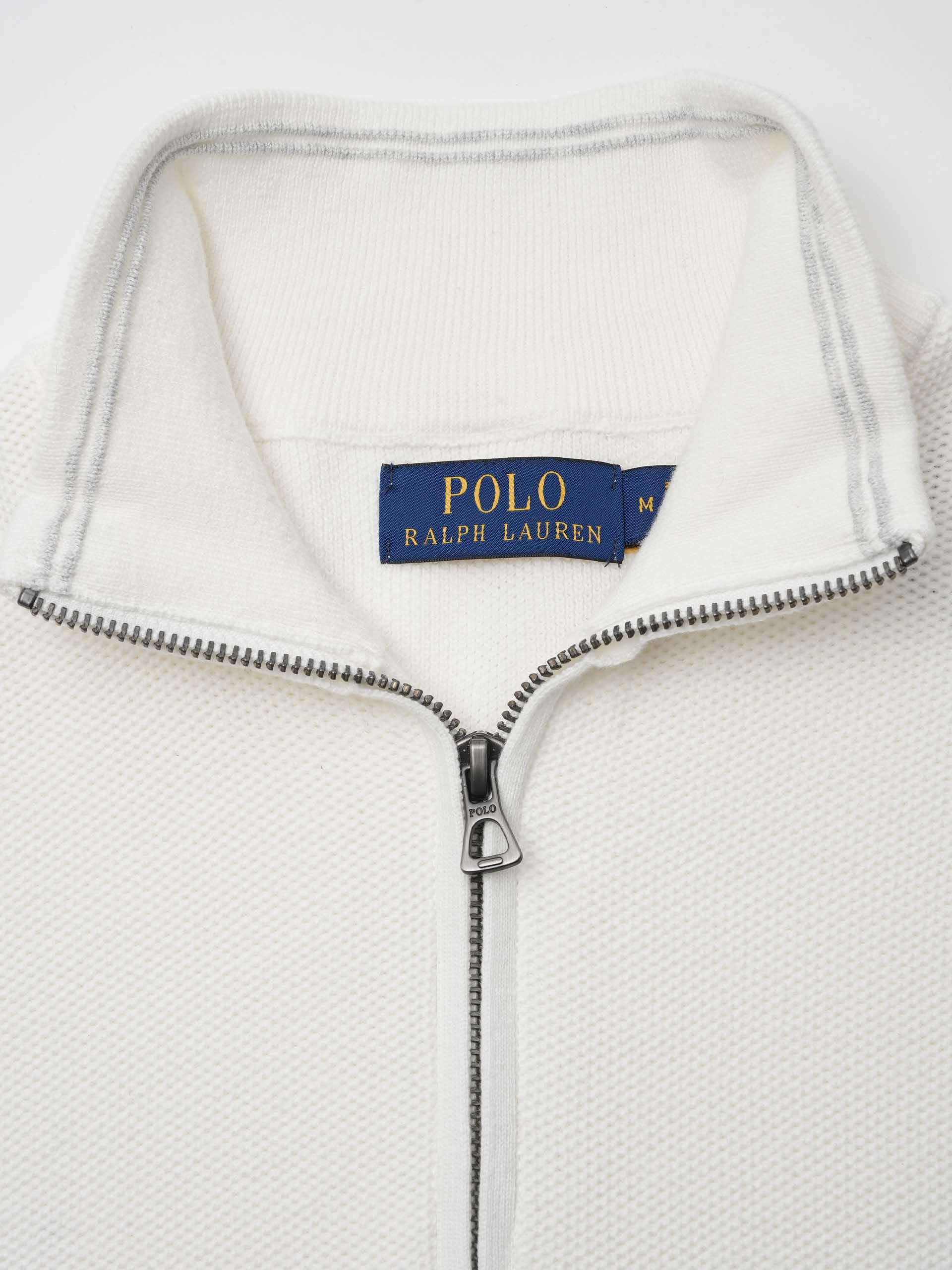 POLO RALPH LAUREN - Quarter-Zip-Pullover aus Baumwollpiqué für Herren Weiß - White