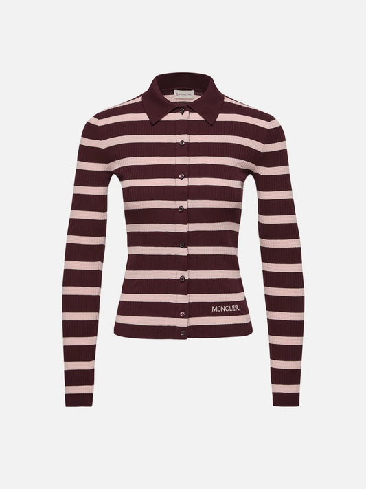 MONCLER - Gestreifter Polo-Cardigan für Damen