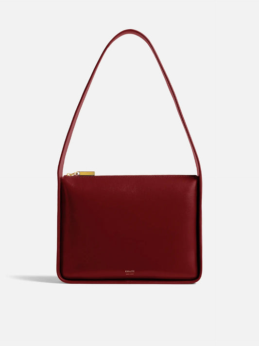 KHAITE - Schultertasche Lori Squared aus Leder Rot - Red Oxblood
