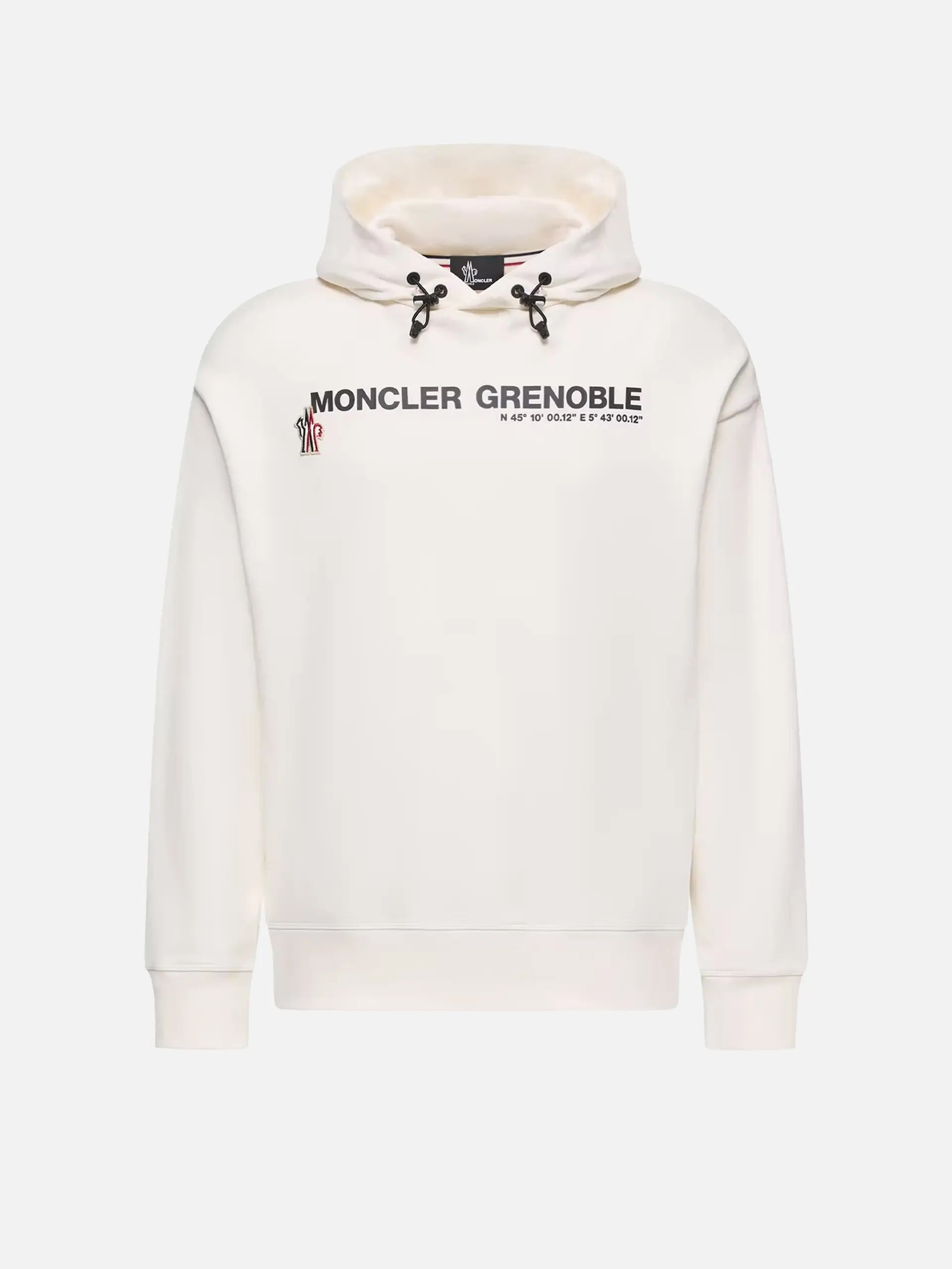 MONCLER GRENOBLE - Logo-Hoodie aus Baumwolle für Herren Cremeweiß - Cream white