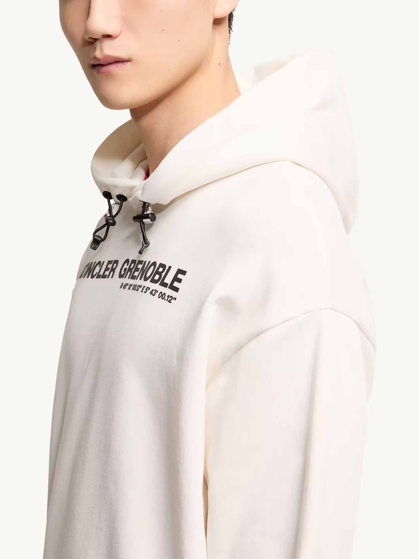 MONCLER GRENOBLE - Logo-Hoodie aus Baumwolle für Herren Cremeweiß - Cream white