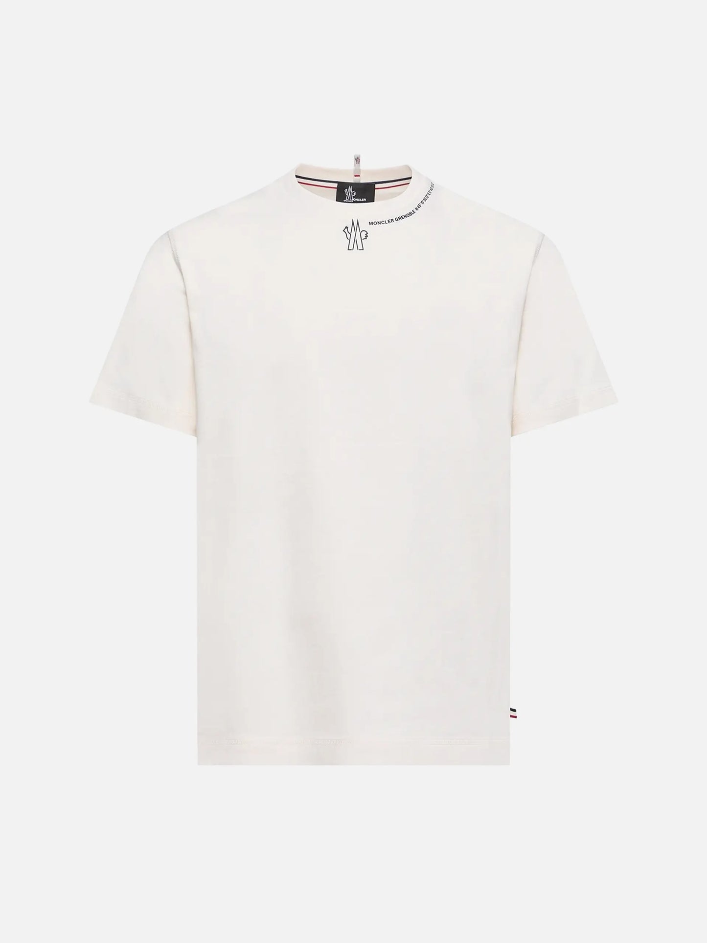 MONCLER GRENOBLE - T-Shirt aus Baumwolle mit Logo für Herren Off-White