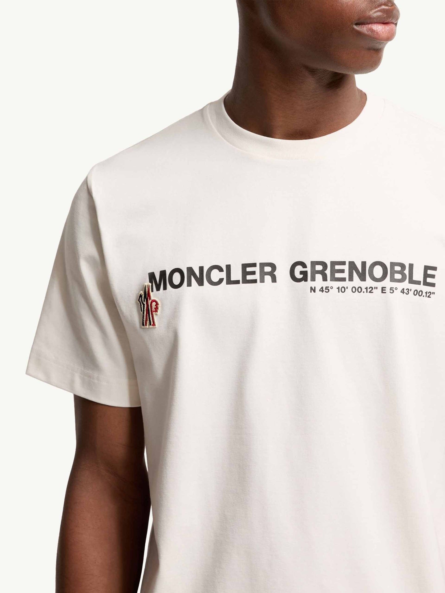 MONCLER GRENOBLE - T-Shirt mit Logo-Print für Herren Off-White