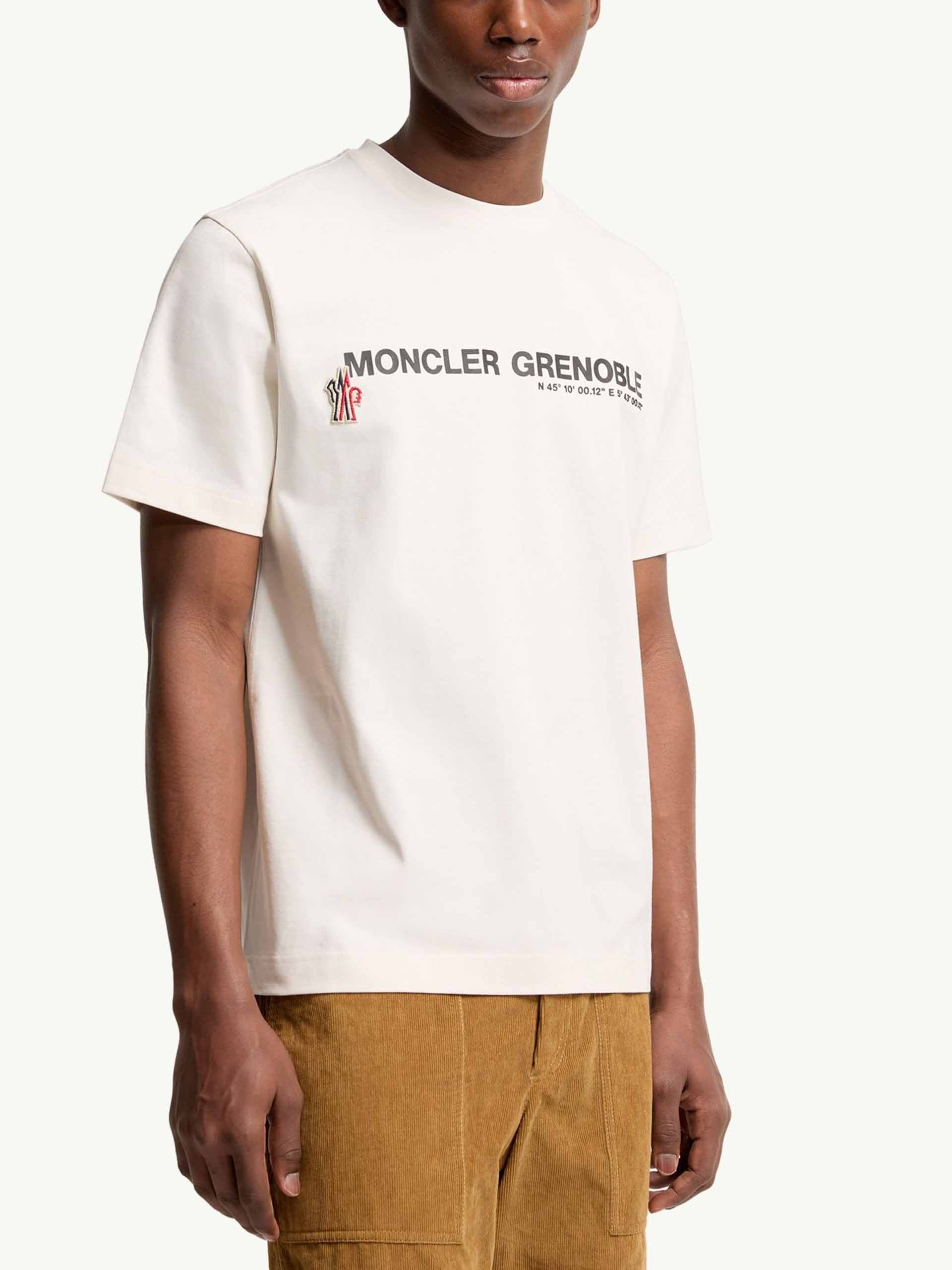 MONCLER GRENOBLE - T-Shirt mit Logo-Print für Herren Off-White