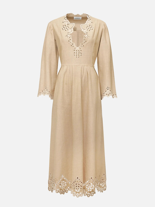 MARANT ETOILE - Midikleid Tianny aus Baumwolle für Damen Sand Beige
