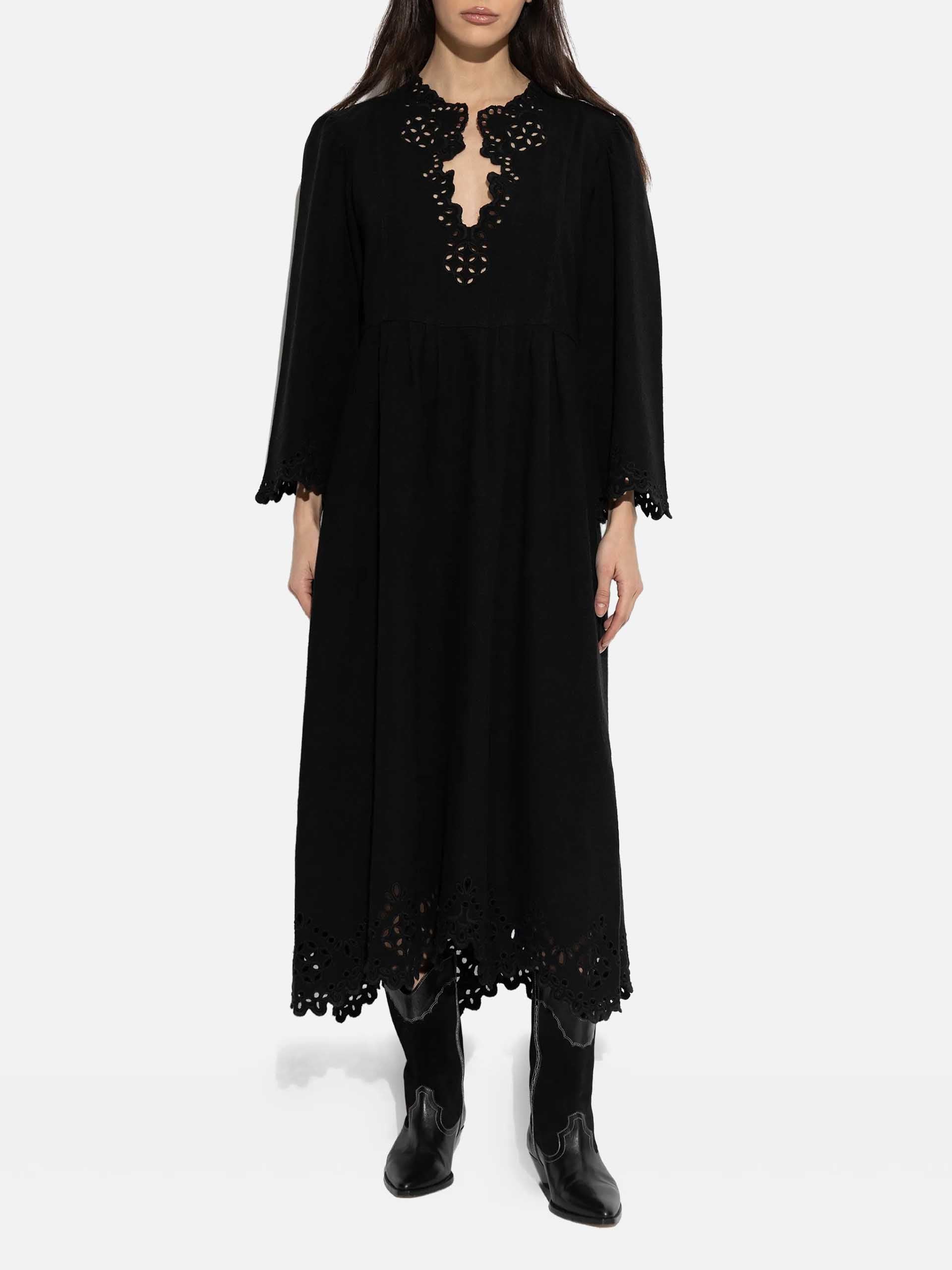 MARANT ETOILE - Midikleid Tianny aus Baumwolle für Damen Schwarz - Black