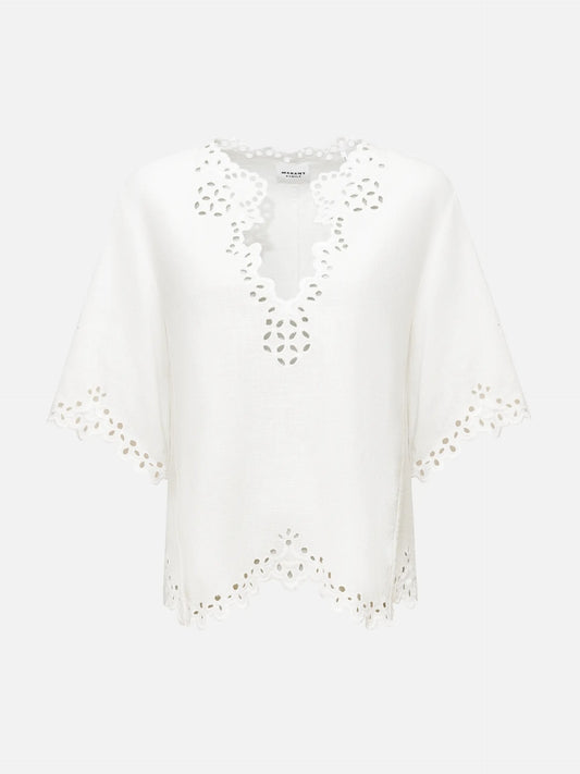 MARANT ETOILE - Top Shana mit Lochstickerei für Damen Weiß - White