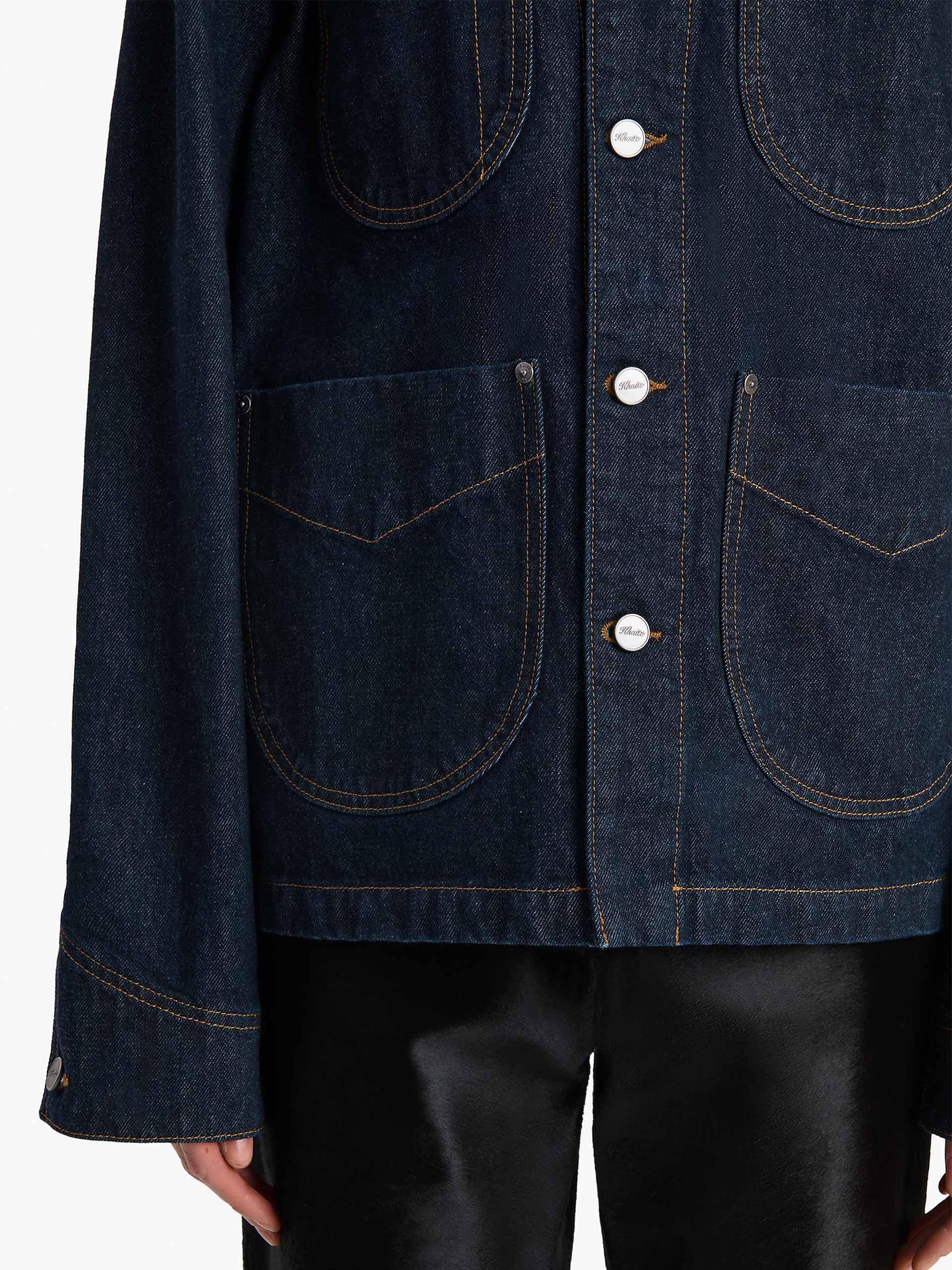 KHAITE - Wyatt denim jacket with corduroy collar for women – NEW