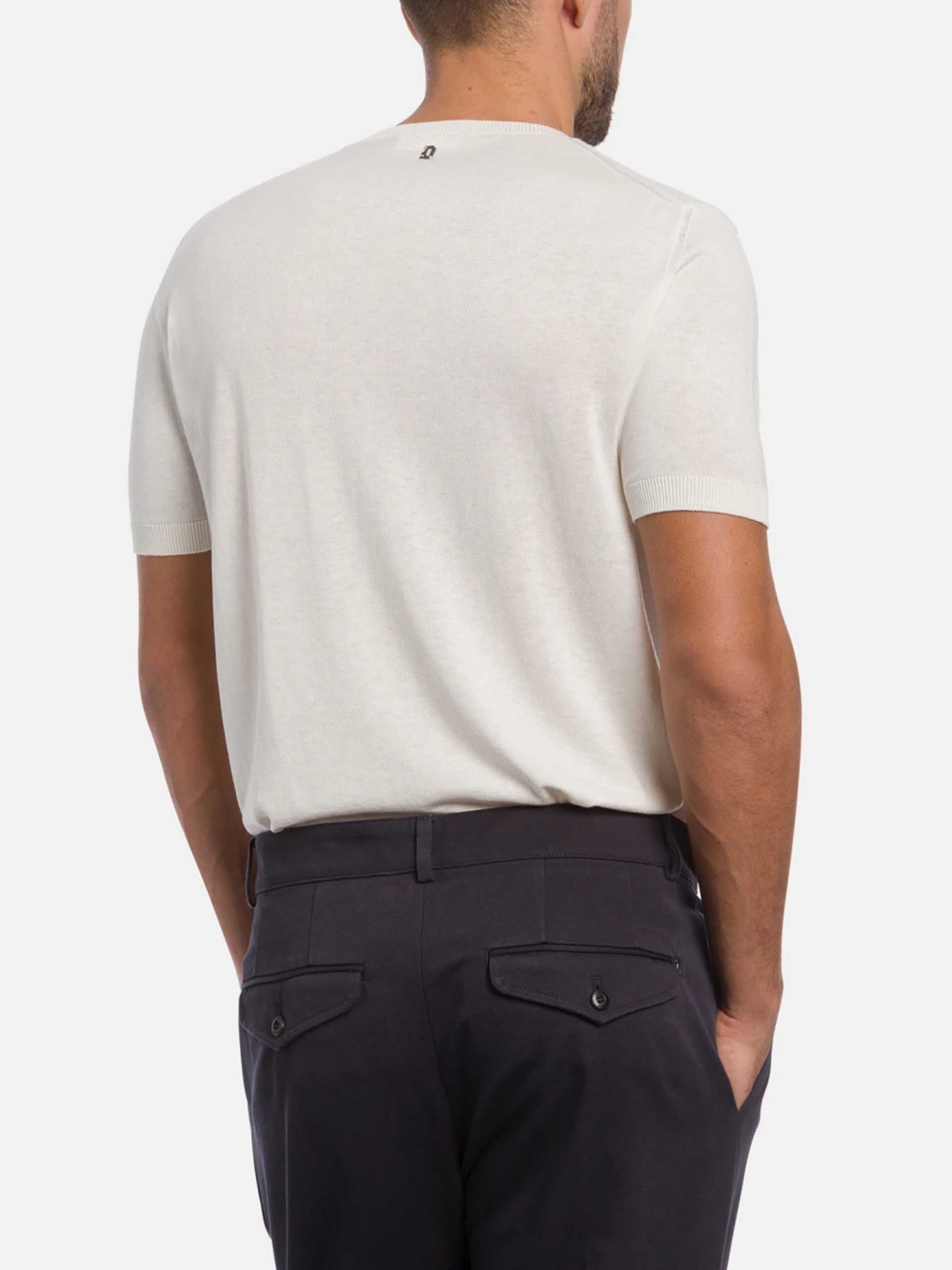 DONDUP - Strick-T-Shirt aus Seiden-Mix für Herren Off-White