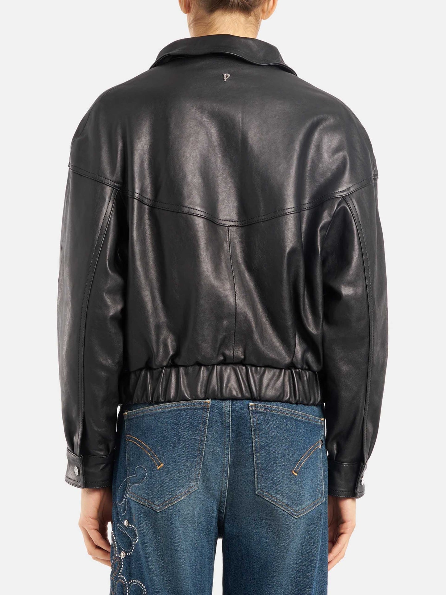 Nappa leather bomber jacket for women