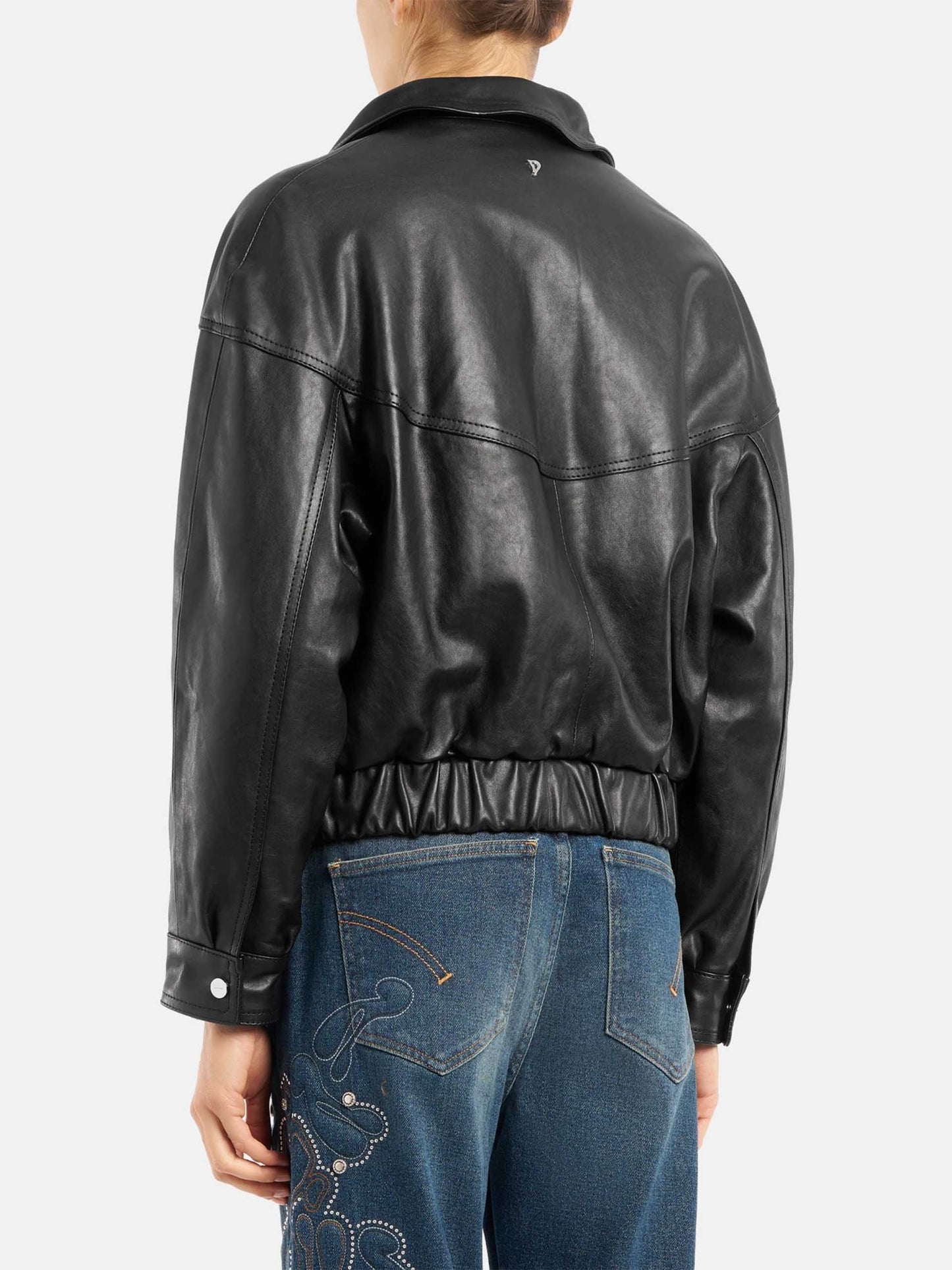Nappa leather bomber jacket for women