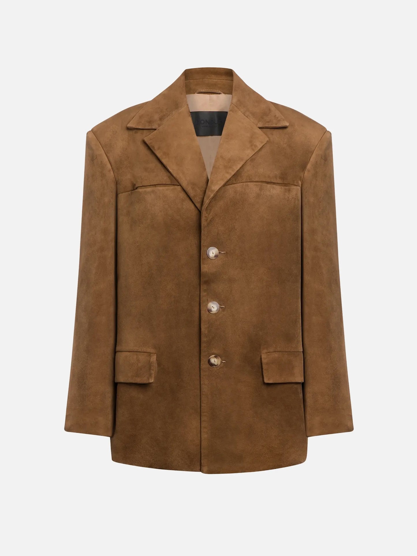 Single-breasted suede blazer for women