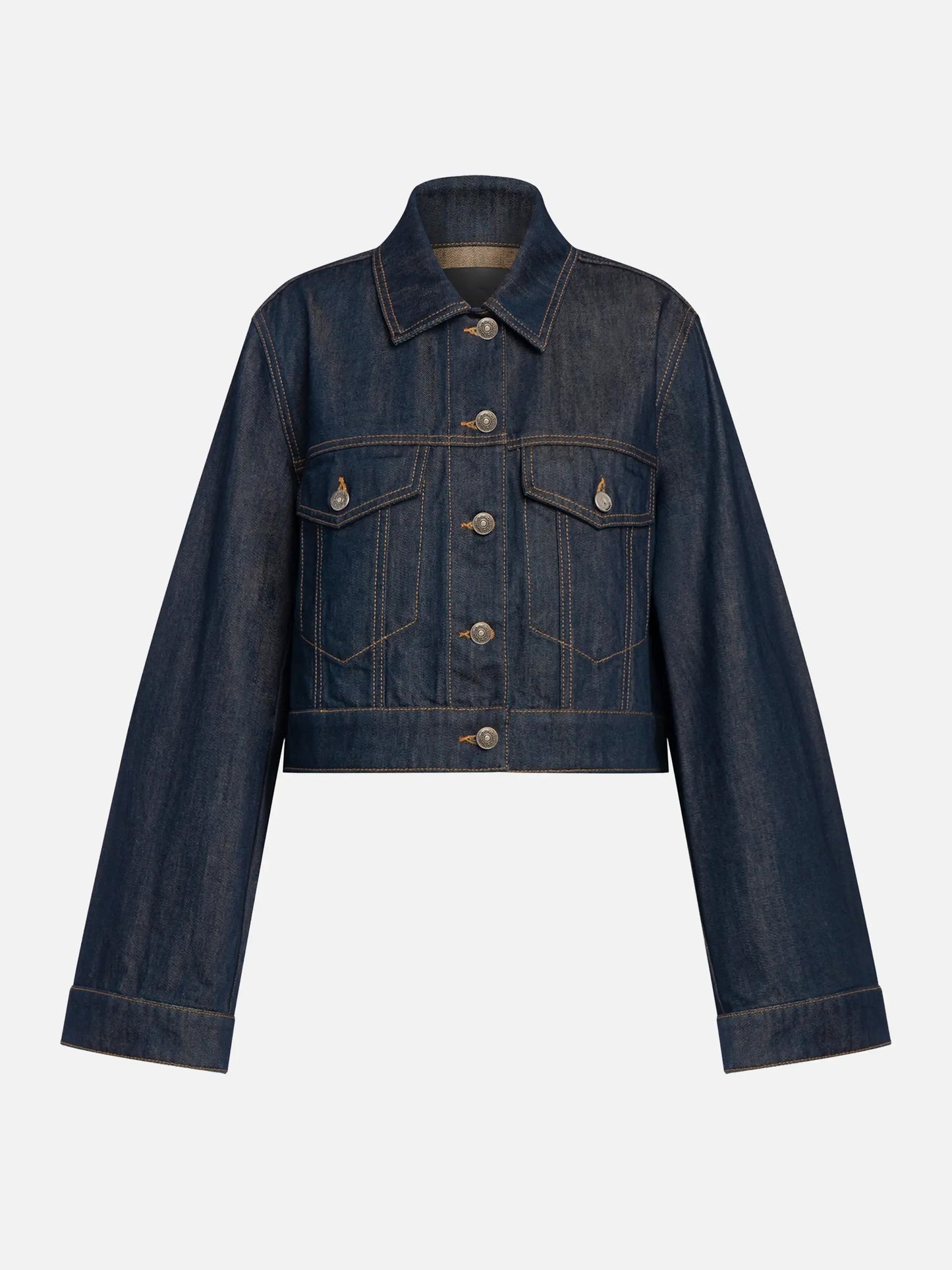 Rigid denim jacket for women