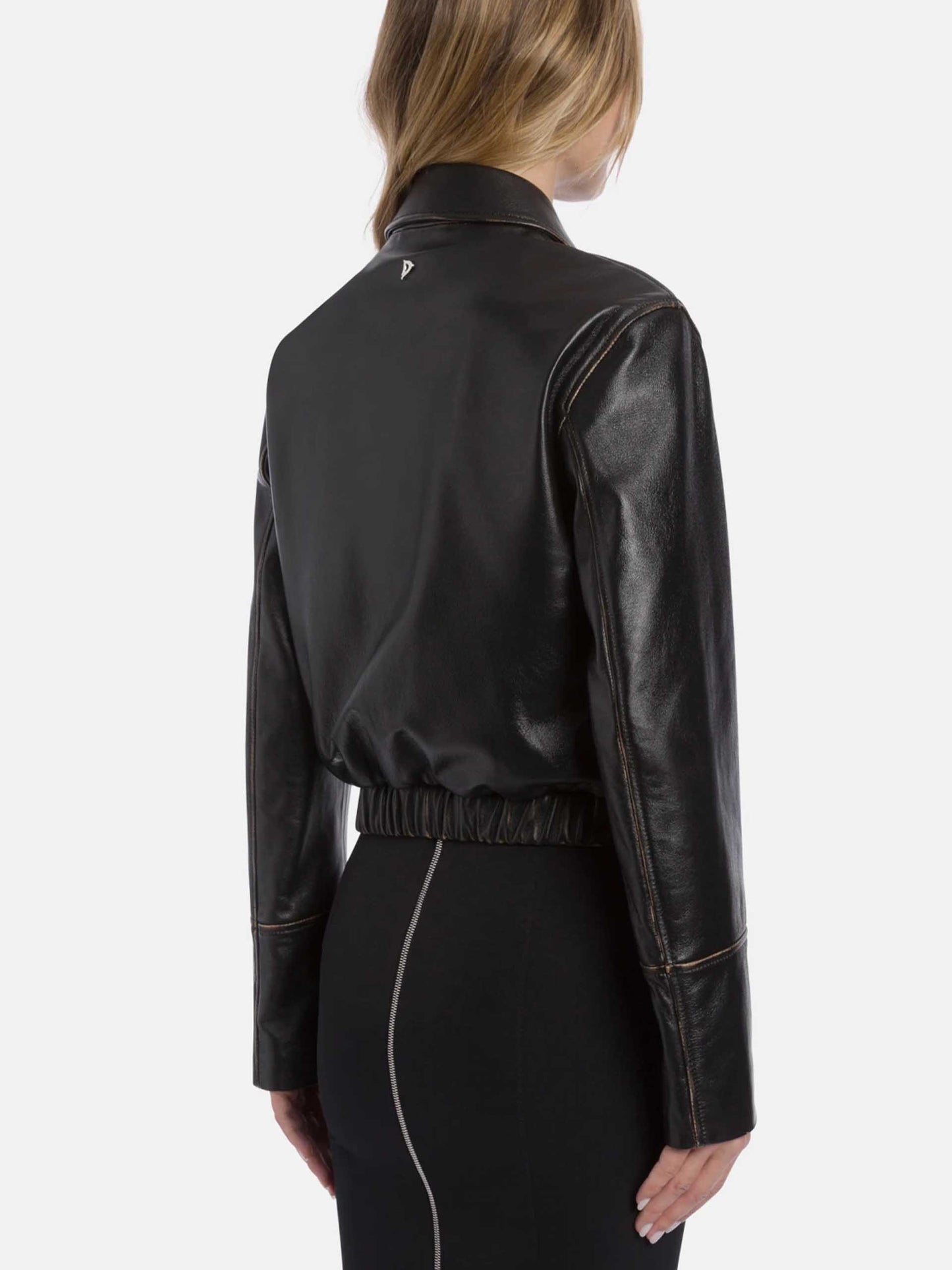 Slim-Fit Lederjacke für Damen