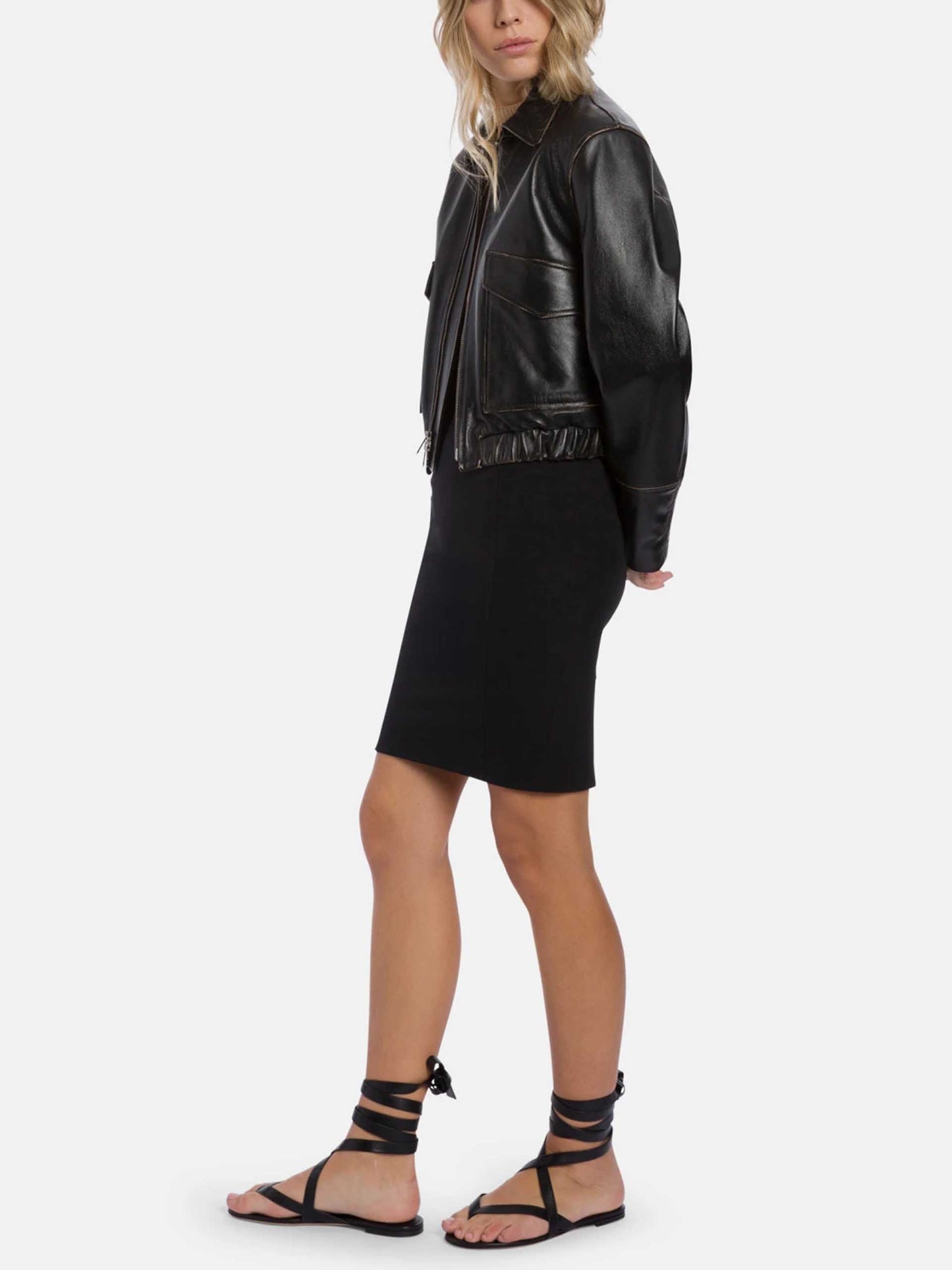 Slim-Fit Lederjacke für Damen