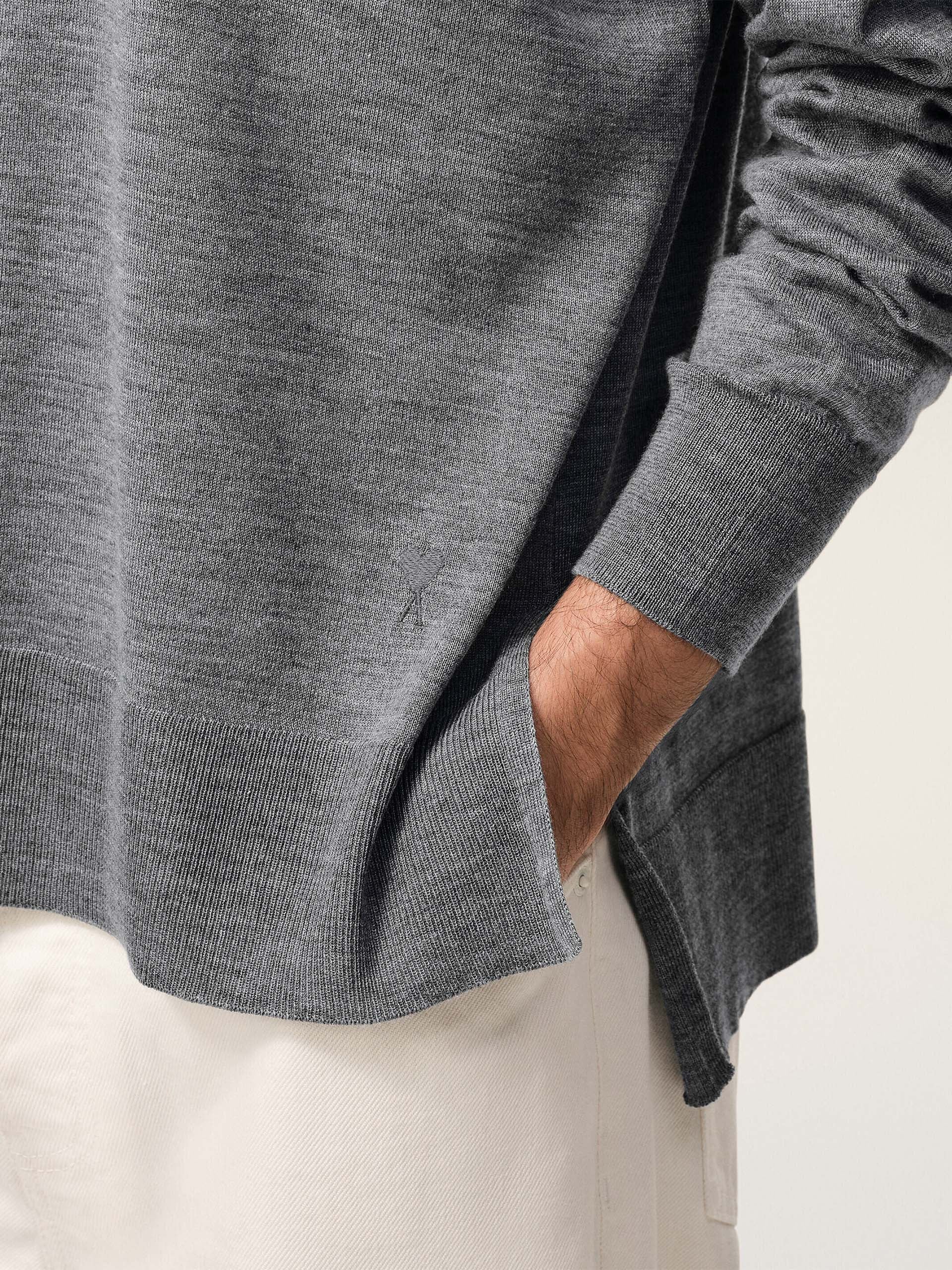 AMI PARIS - Oversized-Pullover aus Woll-Seiden-Strick Grau