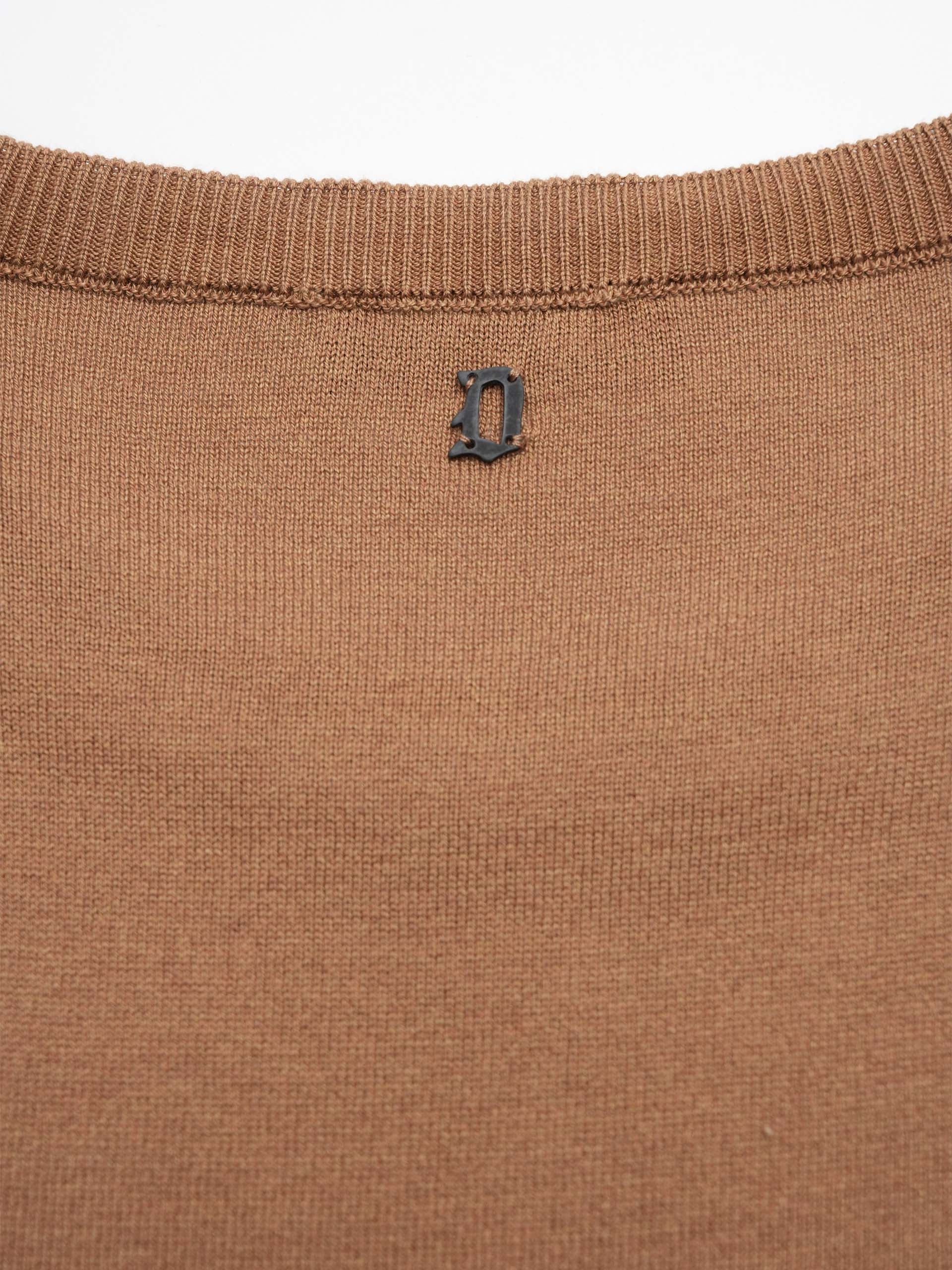 DONDUP - Strick-T-Shirt aus Seiden-Mix für Herren Braun - Brown