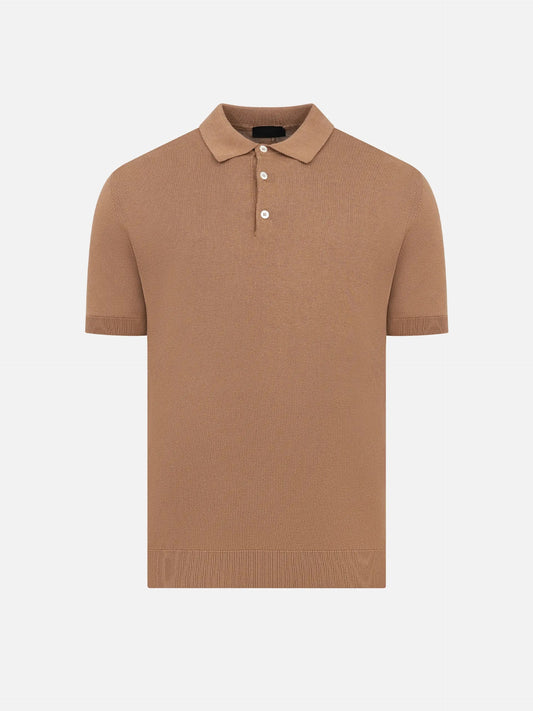 DONDUP - Strickpolo aus Seiden-Mix für Herren Camel Braun - Camel Brown