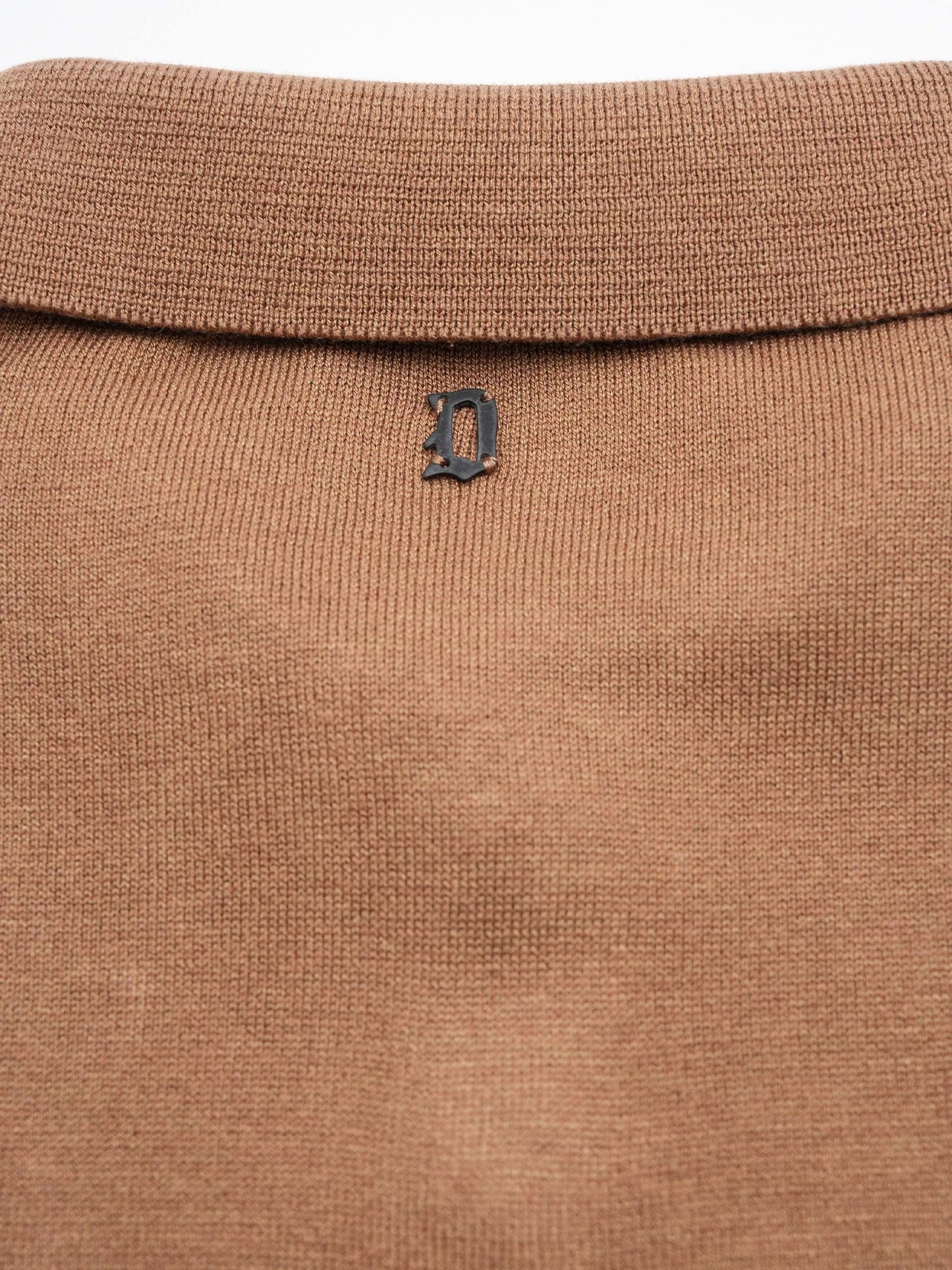 DONDUP - Strickpolo aus Seiden-Mix für Herren Camel Braun - Camel Brown