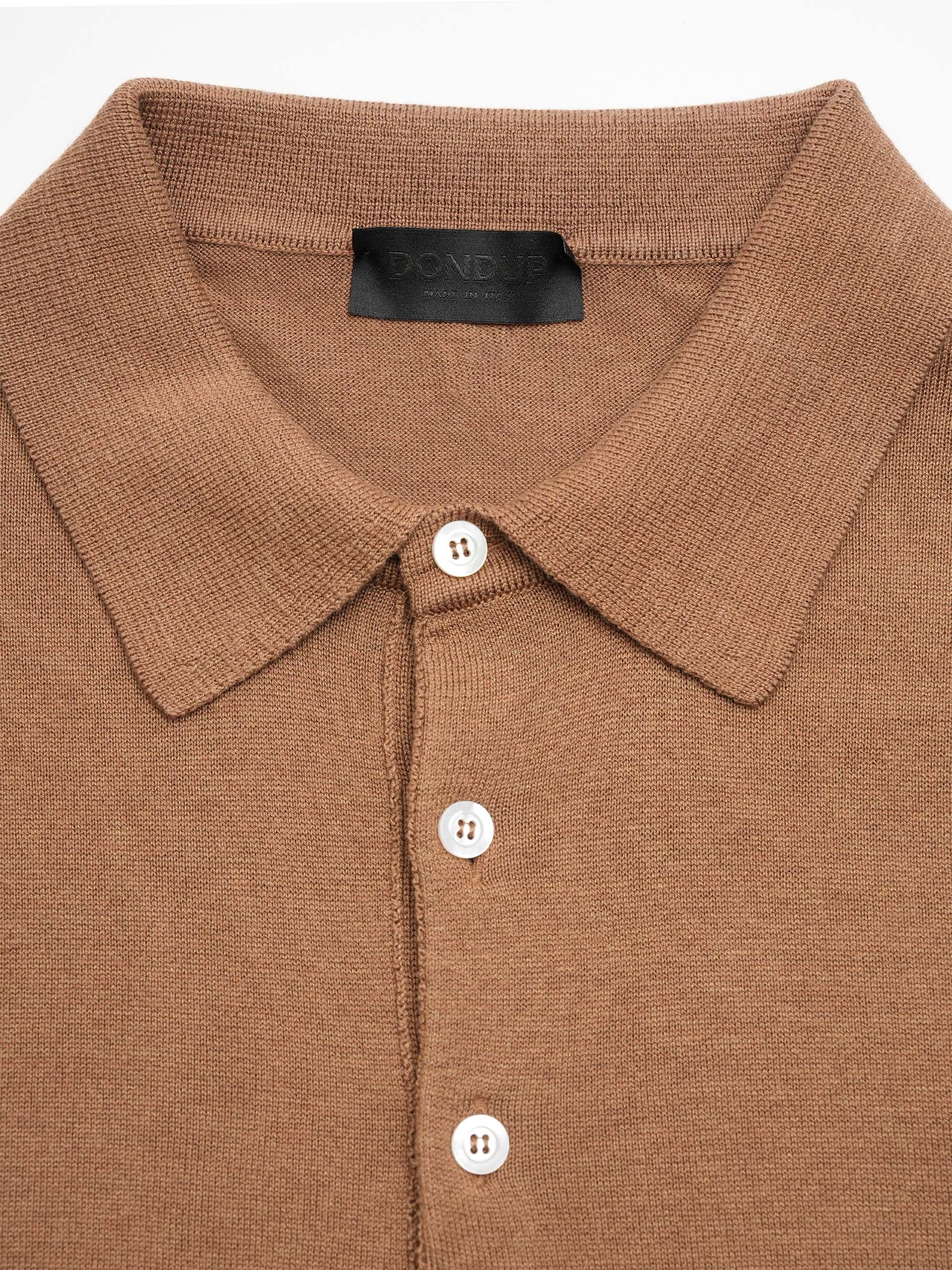 DONDUP - Strickpolo aus Seiden-Mix für Herren Braun - Brown