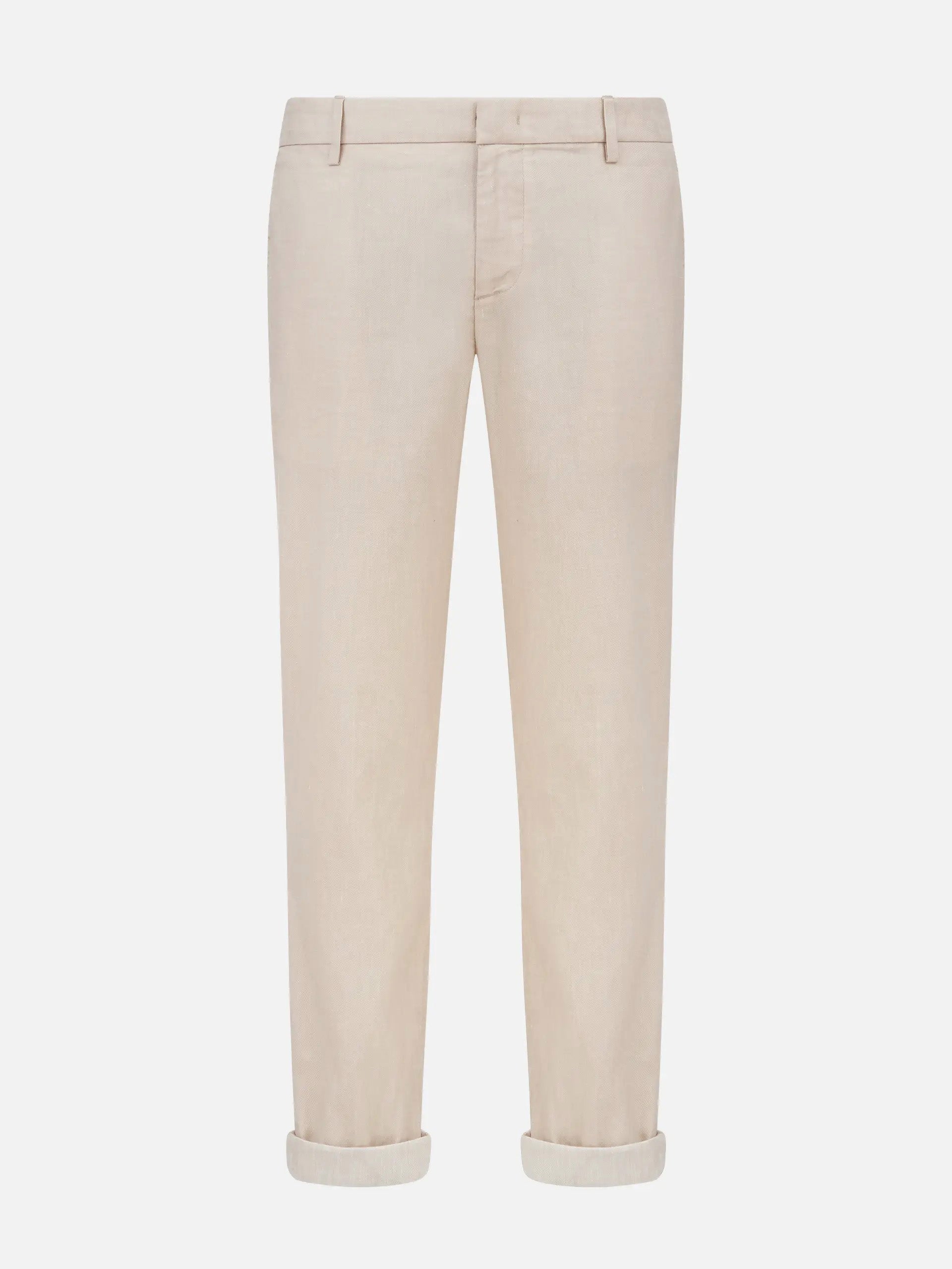 DONDUP - Hose Gaubert Relax aus Leinen-Mix für Herren Milk White