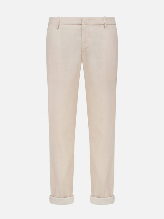 DONDUP - Hose Gaubert Relax aus Leinen-Mix für Herren Milk White