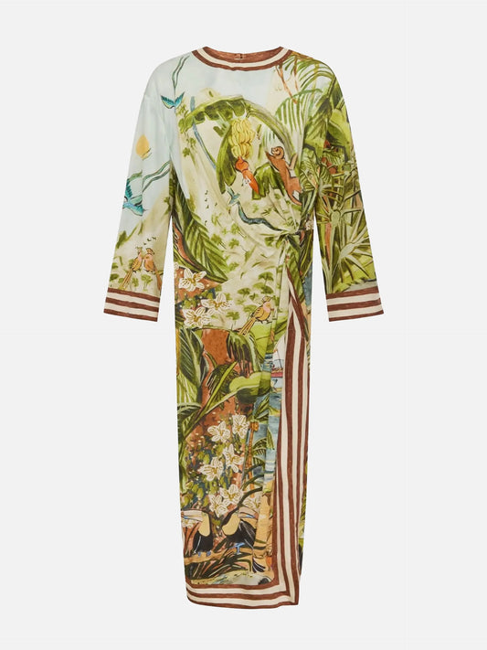 ALEMAIS - Midikleid Toucan Tango aus Seide für Damen