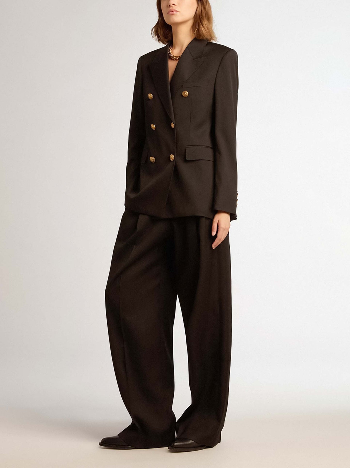 GOLDEN GOOSE - Wide-Leg Hose aus Wollgabardine für Damen