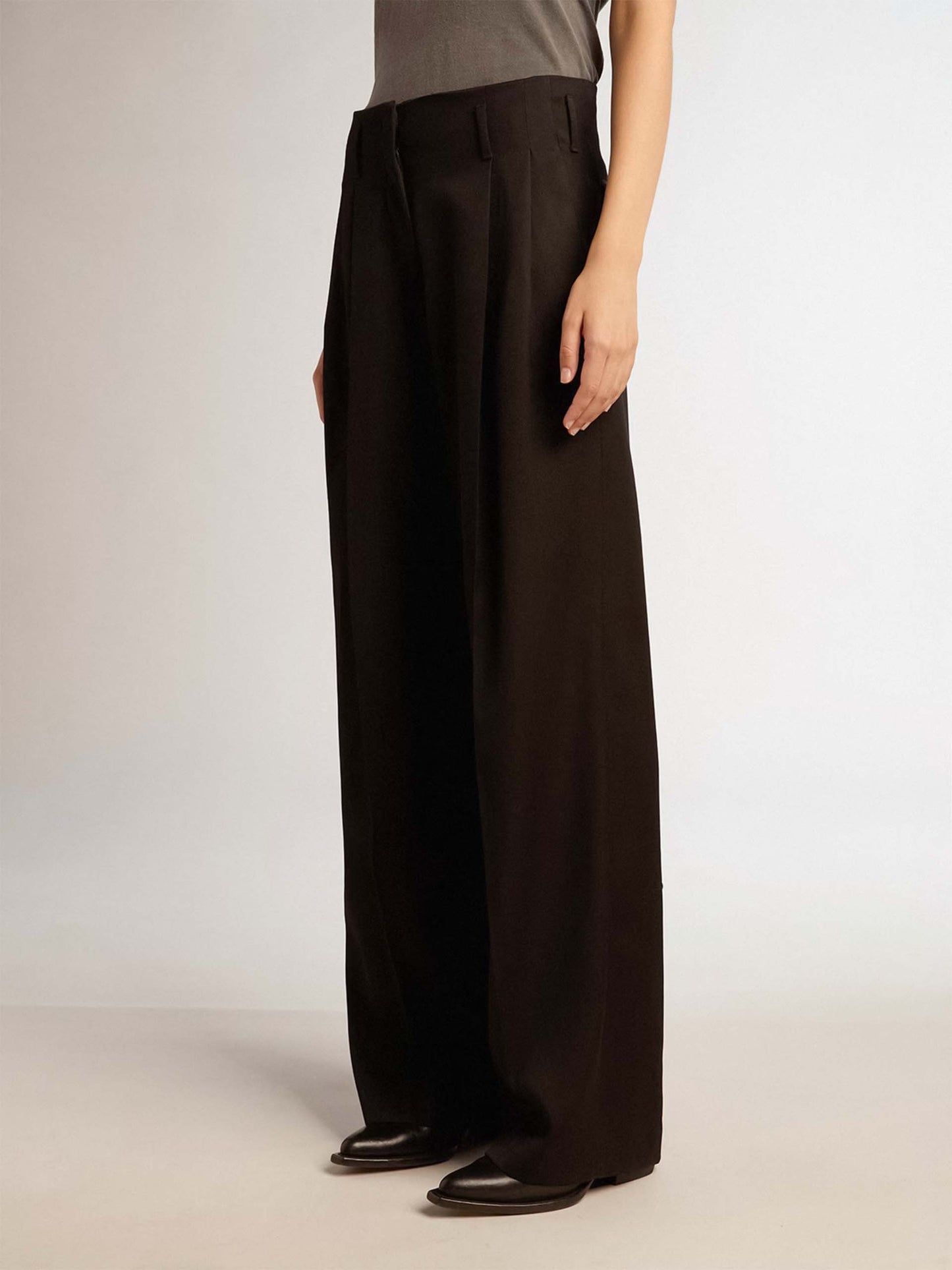 GOLDEN GOOSE - Wide-Leg Hose aus Wollgabardine für Damen