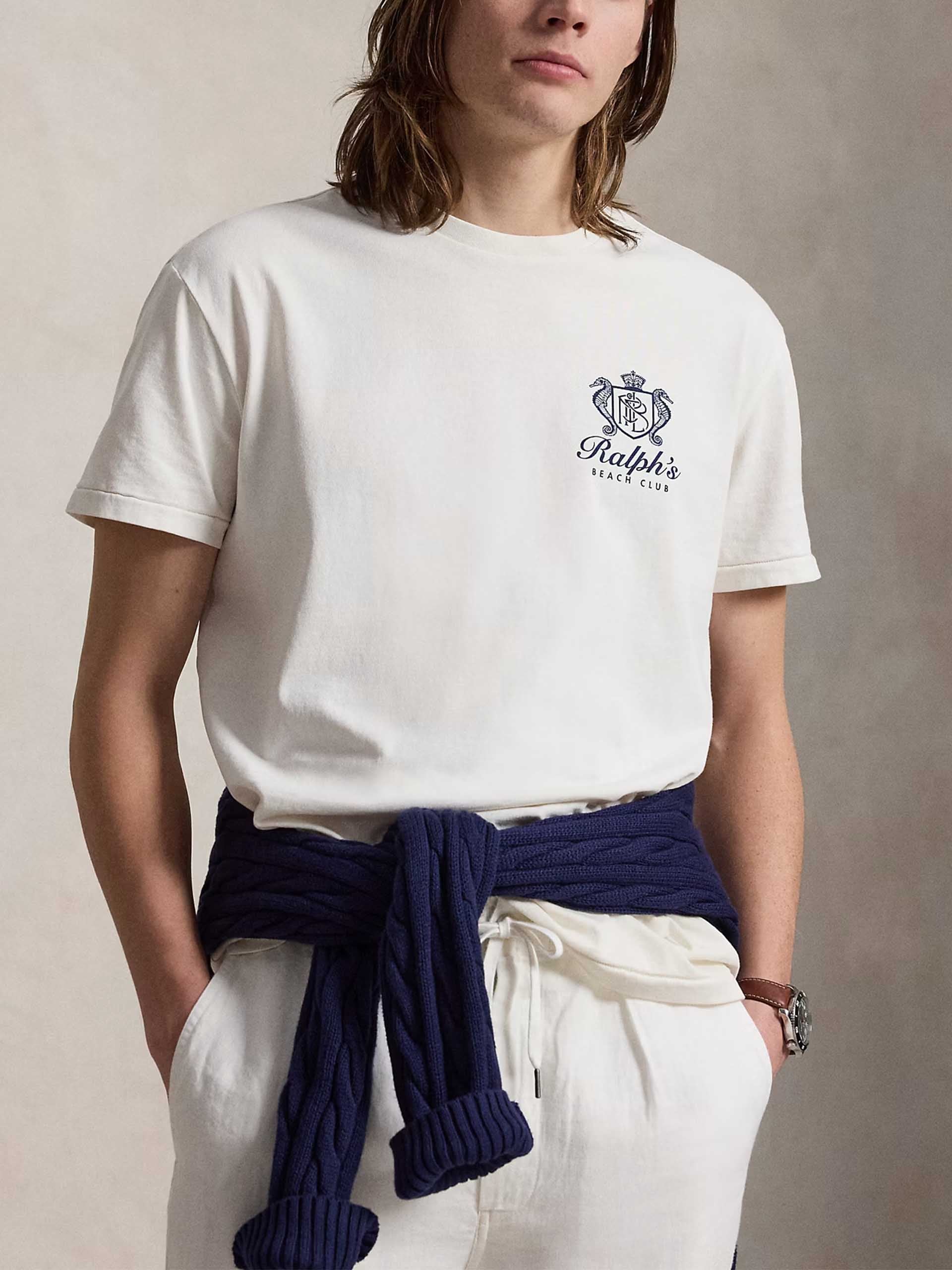 POLO RALPH LAUREN - T-shirt with 'Ralph's Beach Club' print for