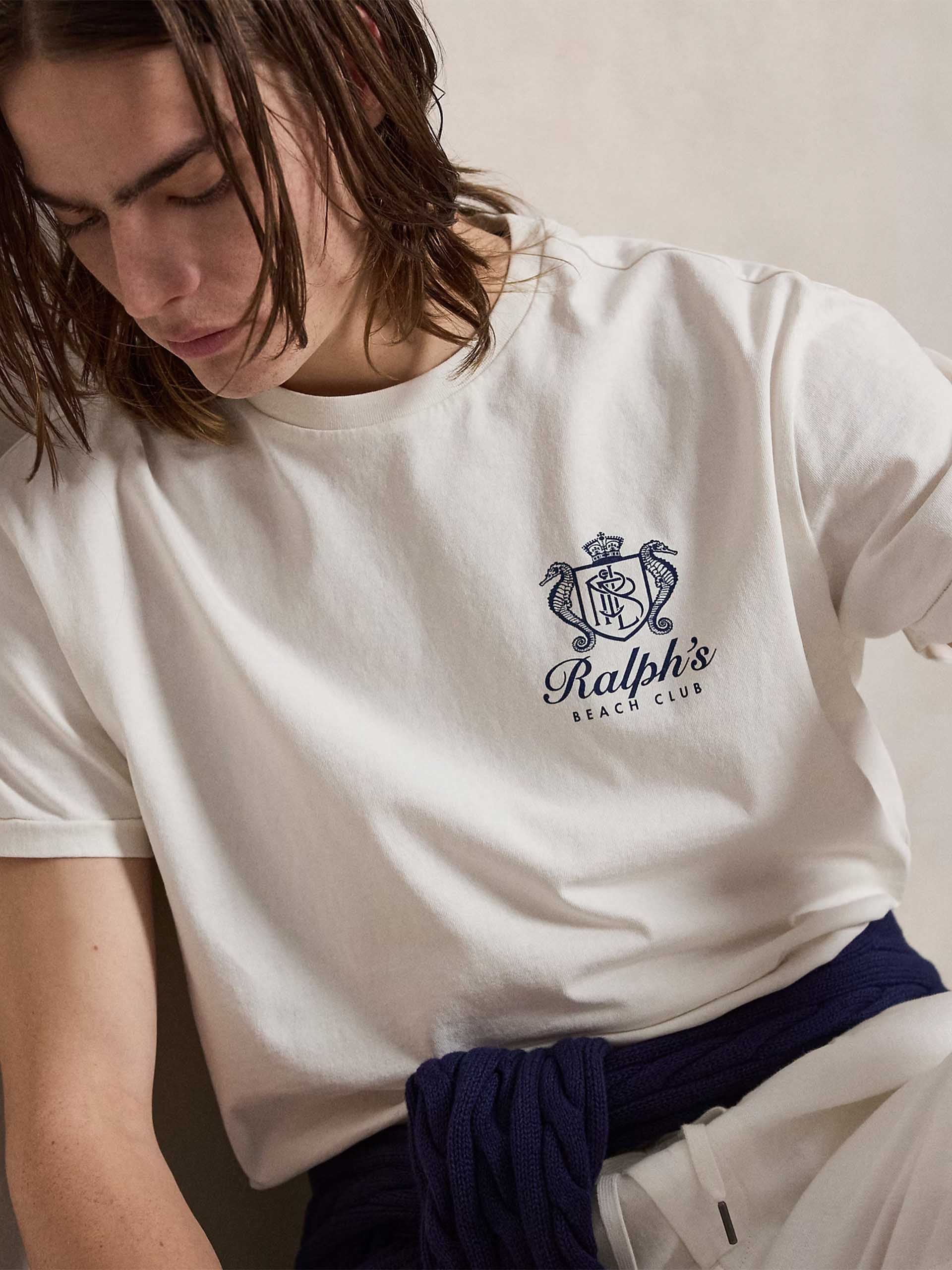 POLO RALPH LAUREN - T-shirt with 'Ralph's Beach Club' print for