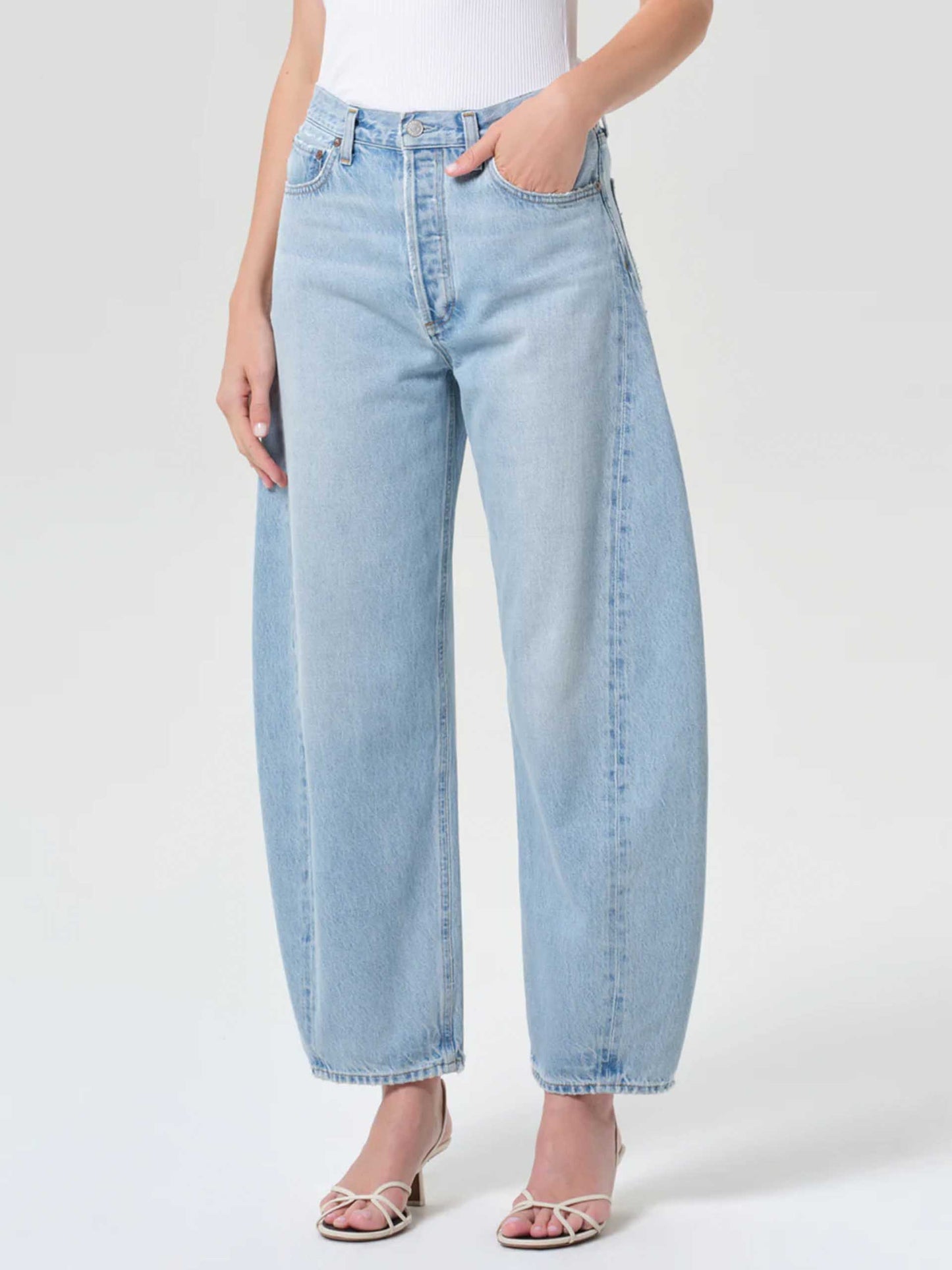 AGOLDE - High-Rise Jeans Luna für Damen Addition - Hellblau