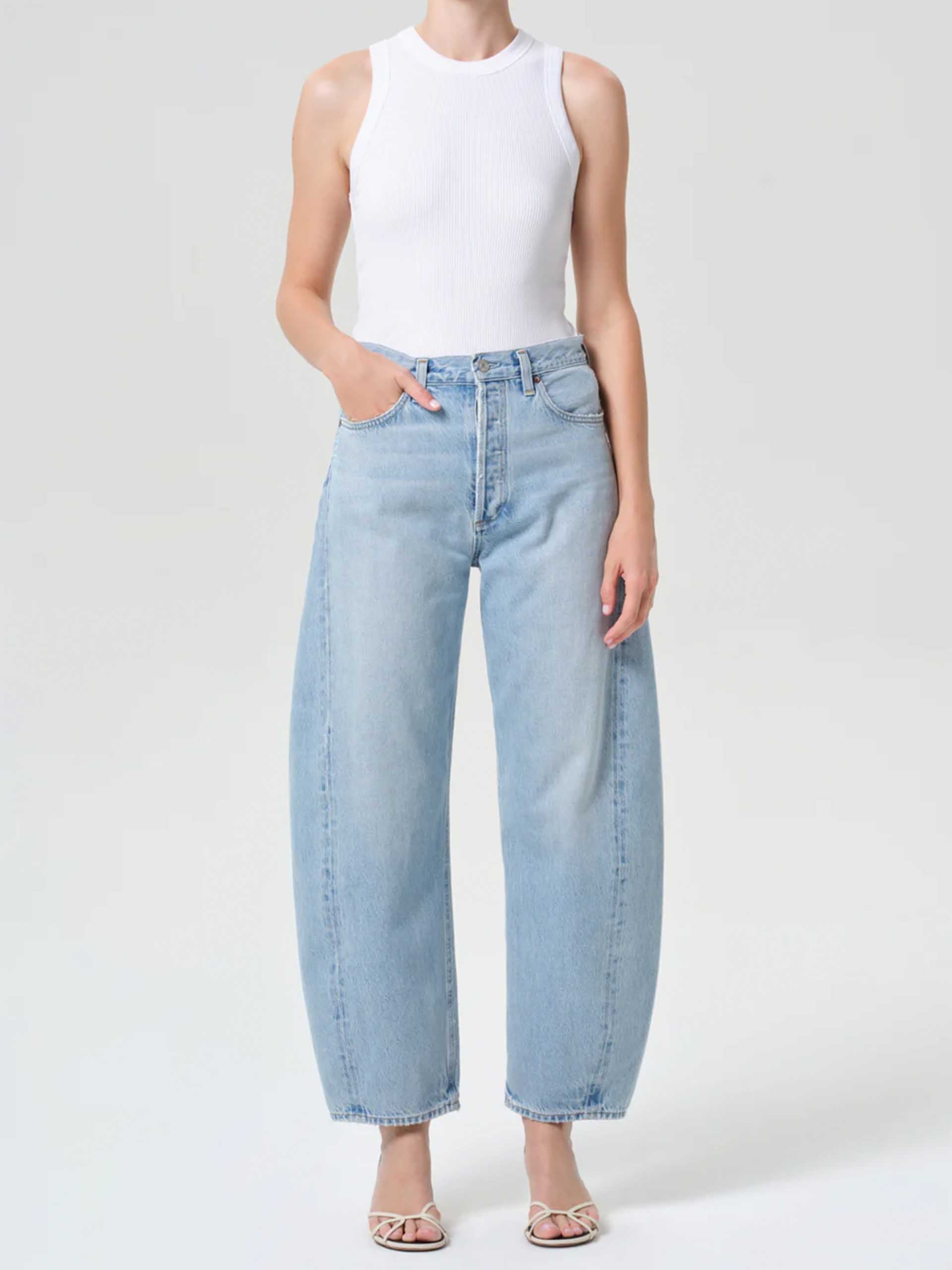 AGOLDE - High-Rise Jeans Luna für Damen Hellblau - Light Blue Addition