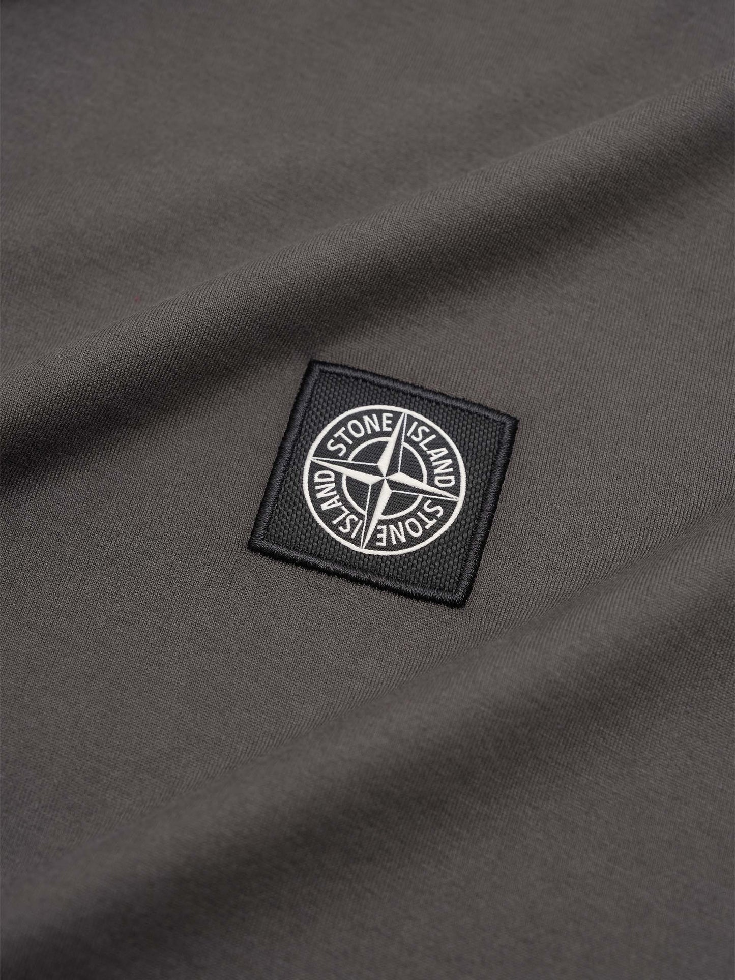 STONE ISLAND - Basic-T-Shirt mit Logo-Patch für Herren Anthrazitgrau - Anthracite Grey