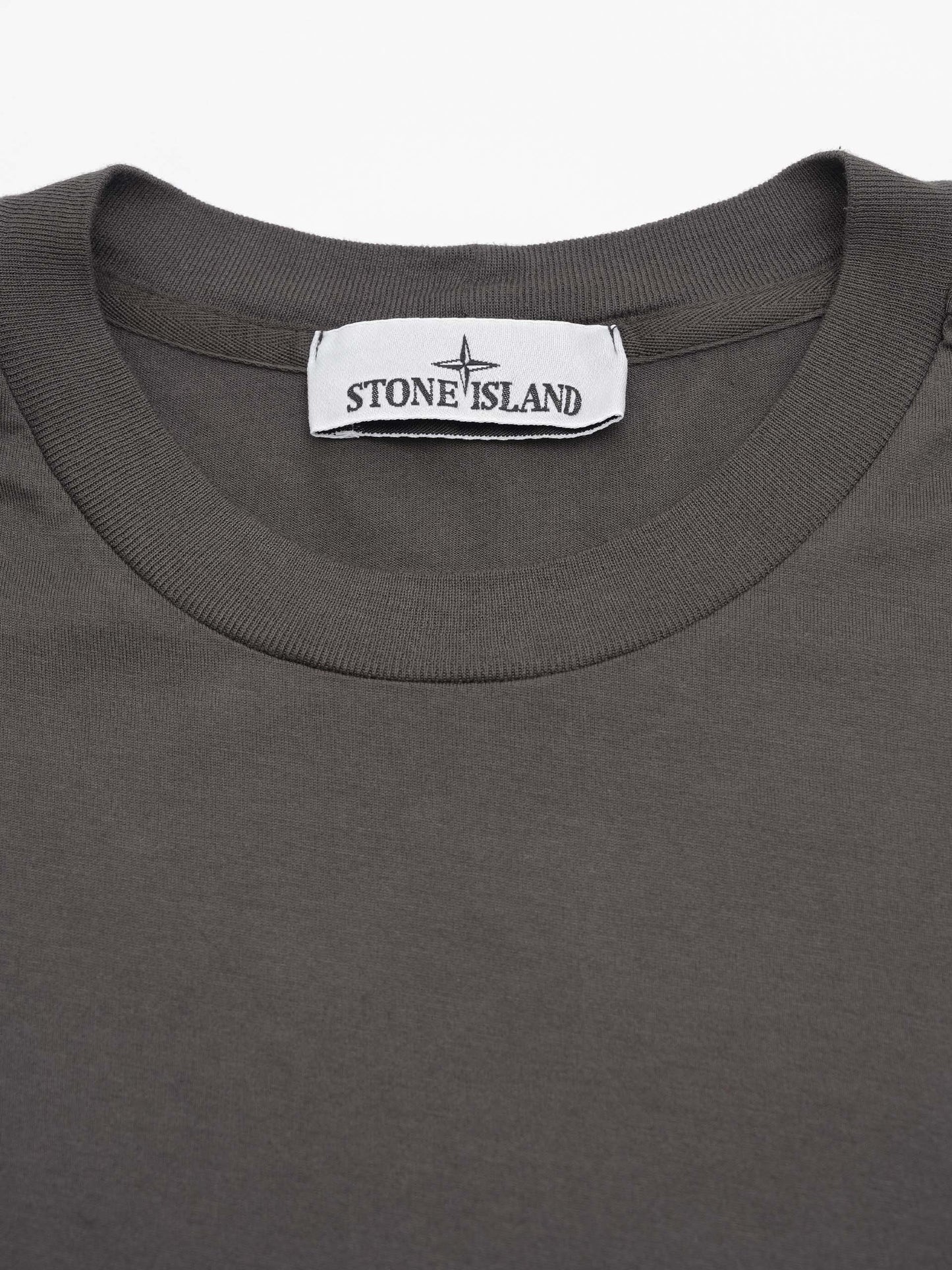 STONE ISLAND - Basic-T-Shirt mit Logo-Patch für Herren Anthrazitgrau - Anthracite Grey