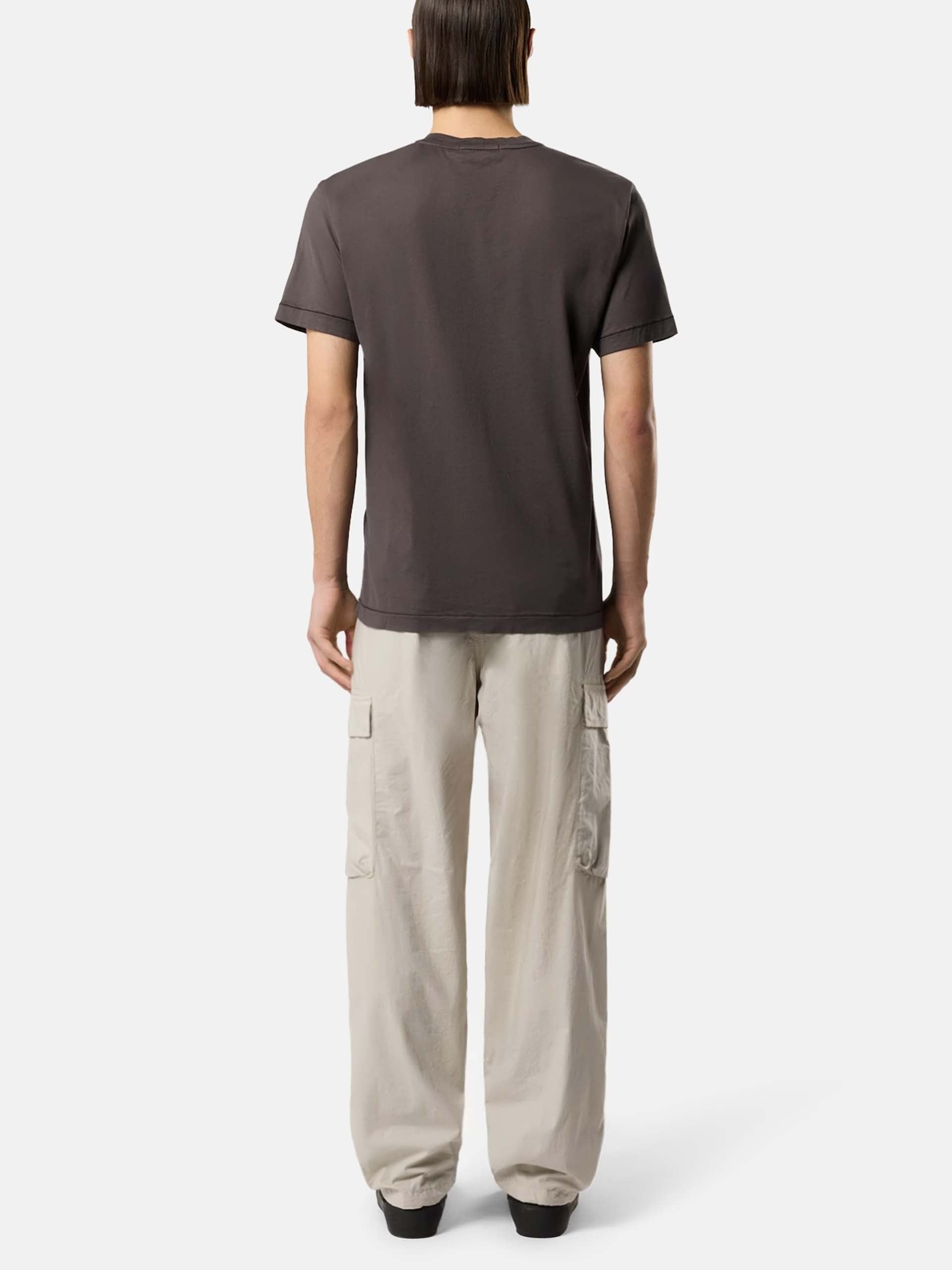 STONE ISLAND - Basic-T-Shirt mit Logo-Patch für Herren Anthrazitgrau - Anthracite Grey