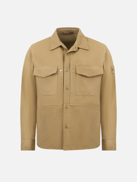 STONE ISLAND - Overshirt Ghost Piece aus Leinen-Mix für Herren