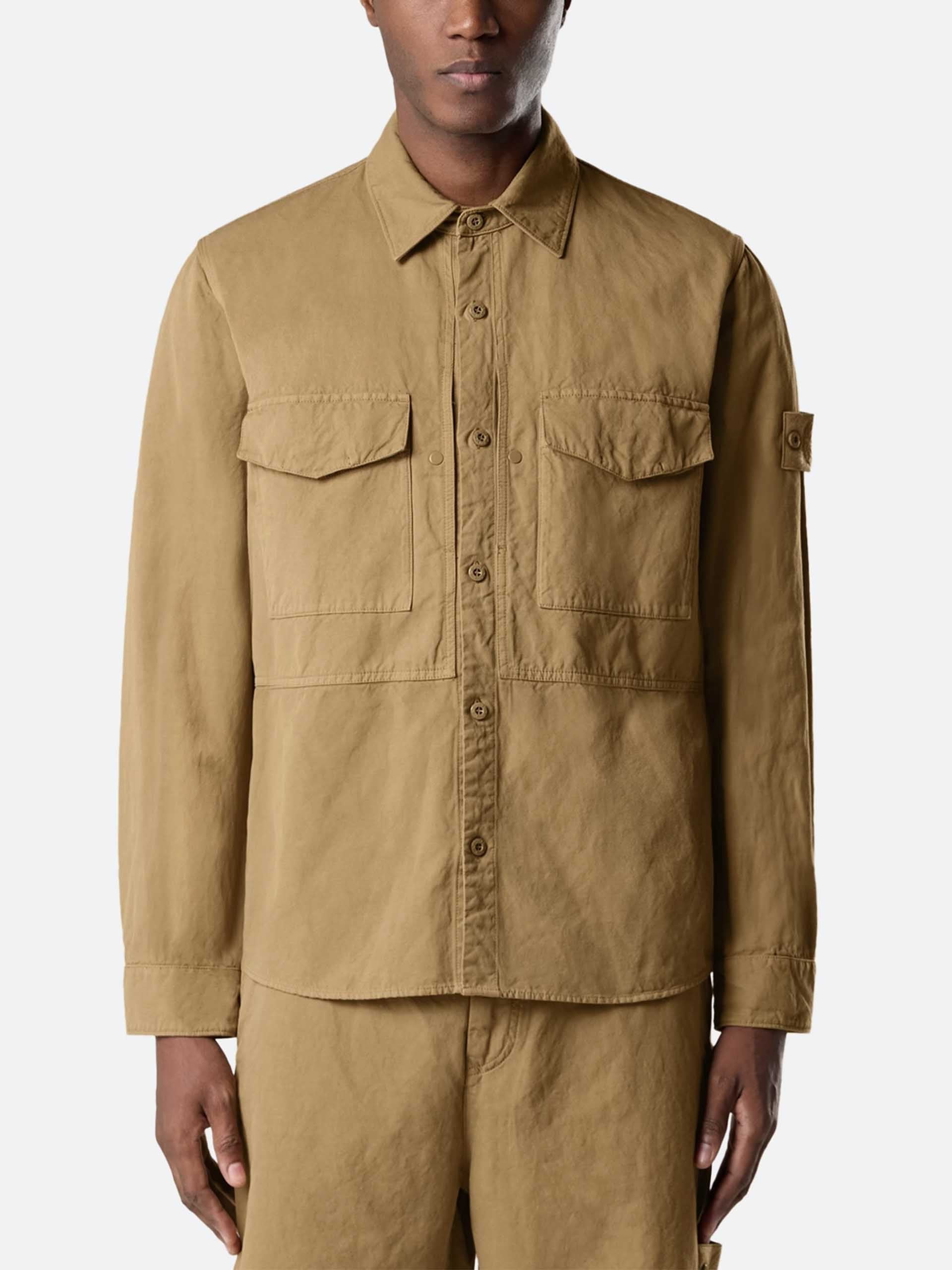 STONE  GHOST PIECEオーバーシャツ（ジャケット） STONE ISLAND - Ghost Piece overshirt in linen blend for men – NEW
