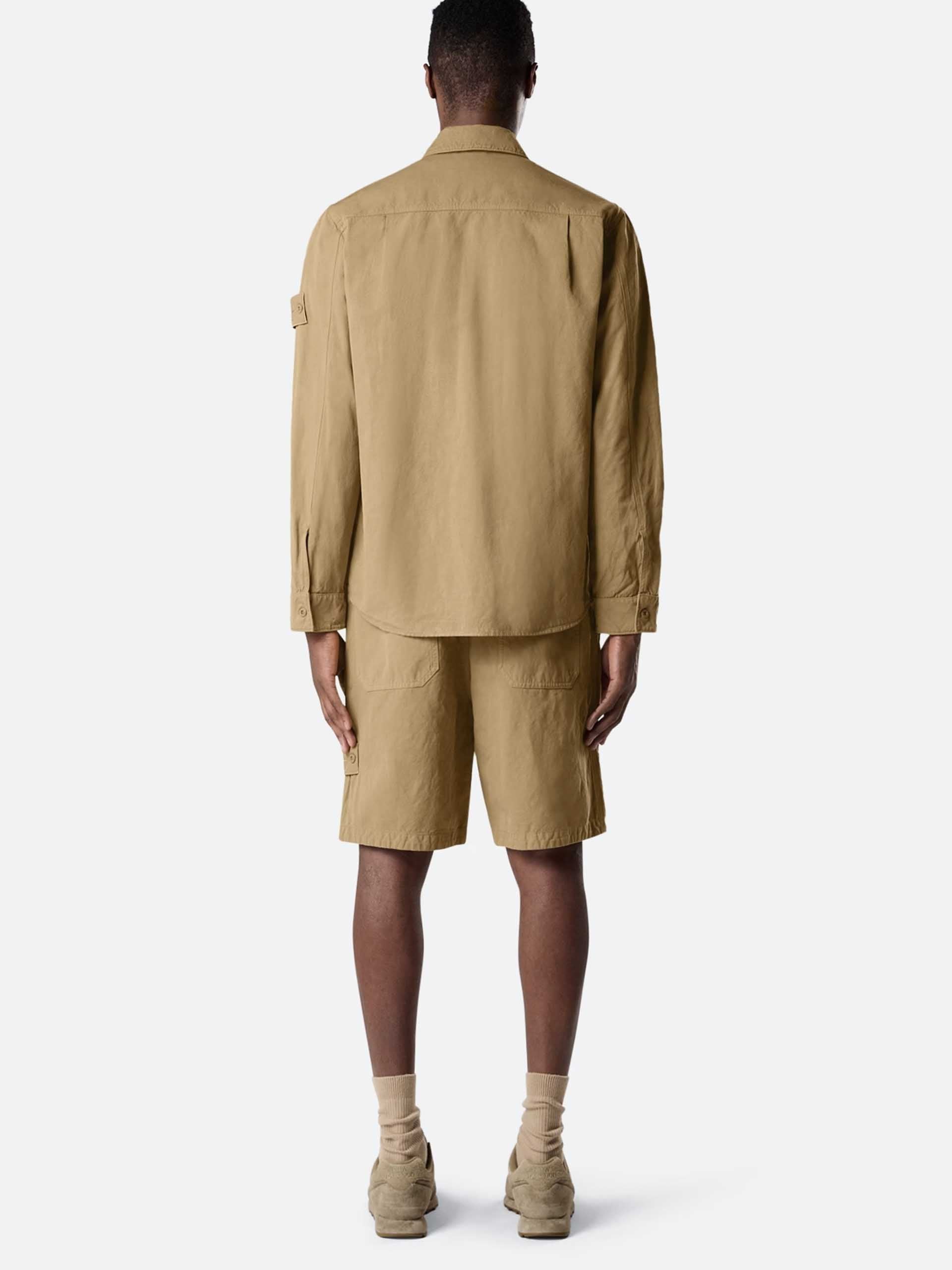 STONE ISLAND - Overshirt Ghost Piece aus Leinen-Mix für Herren