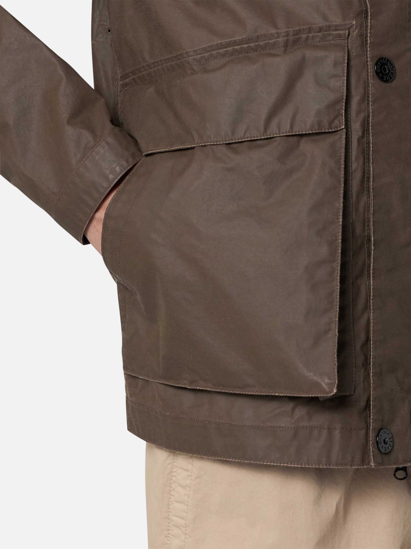 STONE ISLAND - Coach-Jacke mit Wachsbeschichtung für Herren