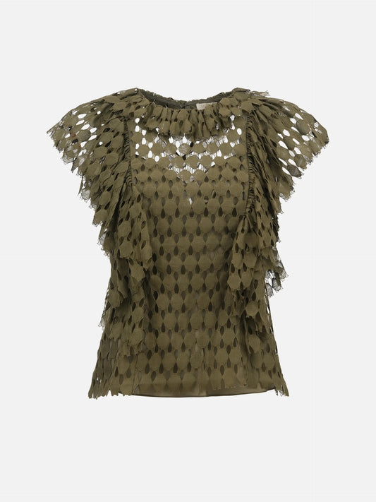 ULLA JOHNOSN - Spitzen-Top Daevy für Damen Olivgrün - Olive green