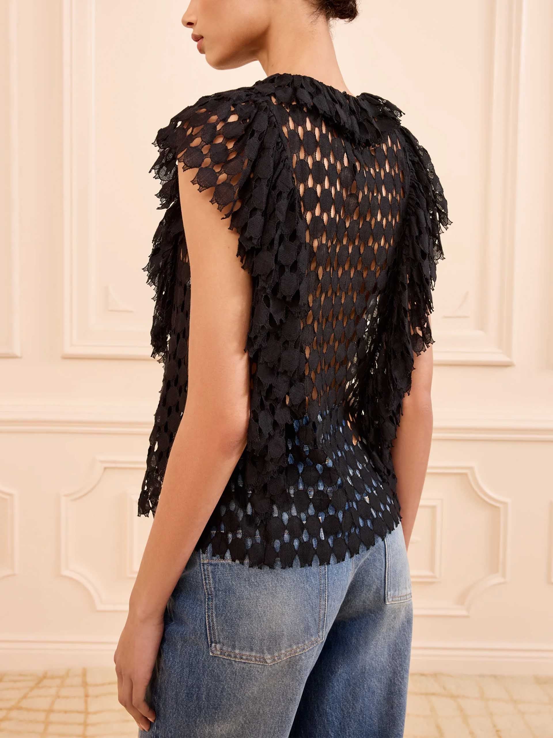 ULLA JOHNOSN - Spitzen-Top Daevy für Damen Schwarz - Black