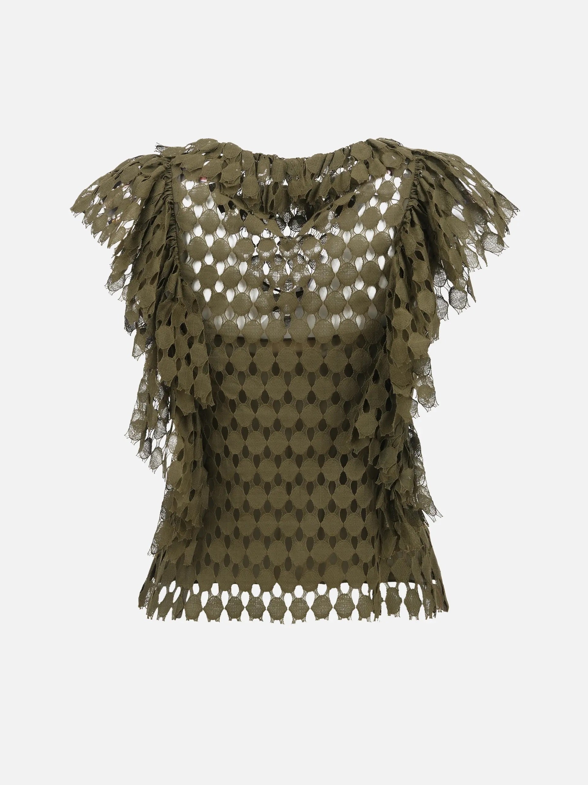 ULLA JOHNOSN - Spitzen-Top Daevy für Damen Olivgrün - Olive green