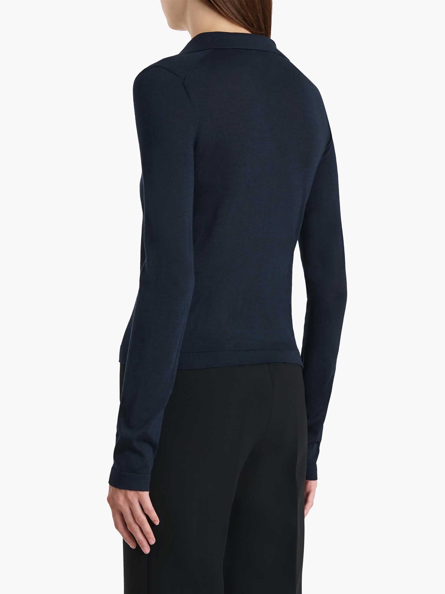 KHAITE - Polopullover Mikel aus Seide für Damen Marineblau - Midnight Navy