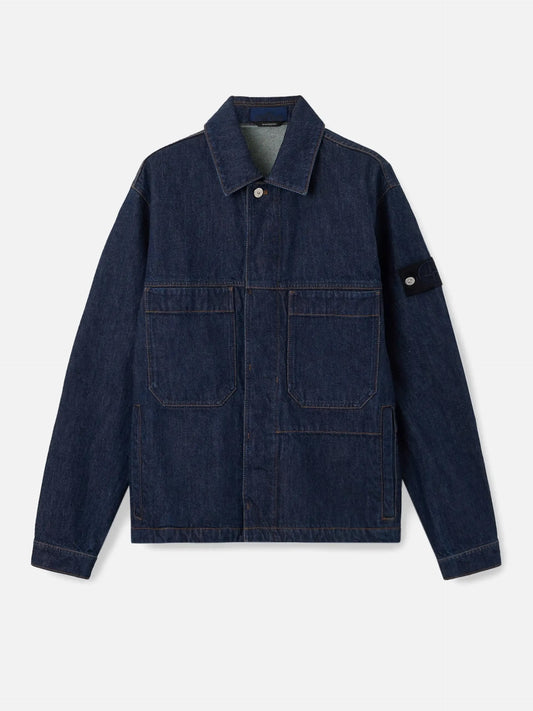 STONE ISLAND - Hemdjacke aus Rinse-Denim für Herren Dunkelblau - Blue Rinse