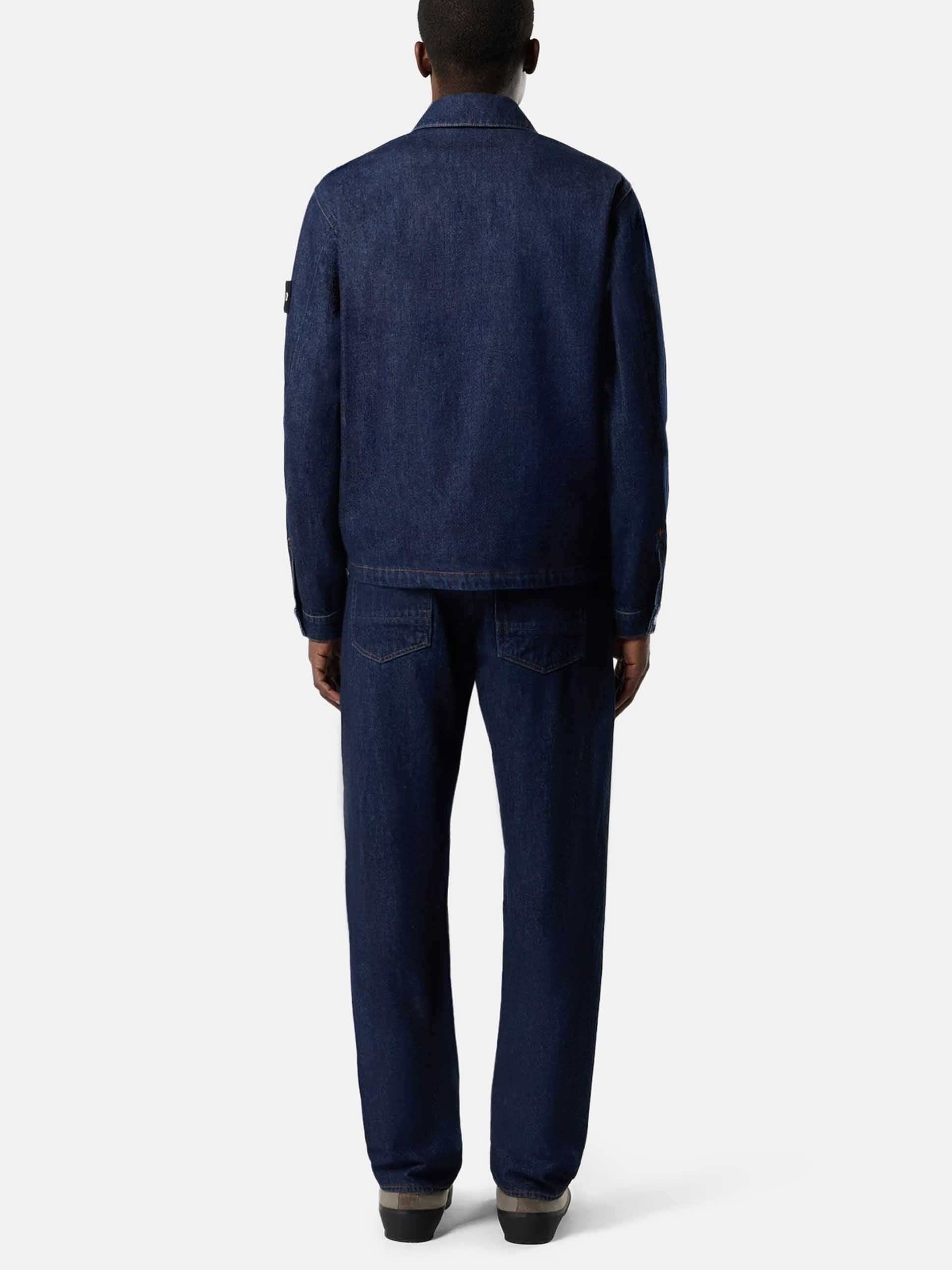 STONE ISLAND - Hemdjacke aus Rinse-Denim für Herren Dunkelblau - Blue Rinse