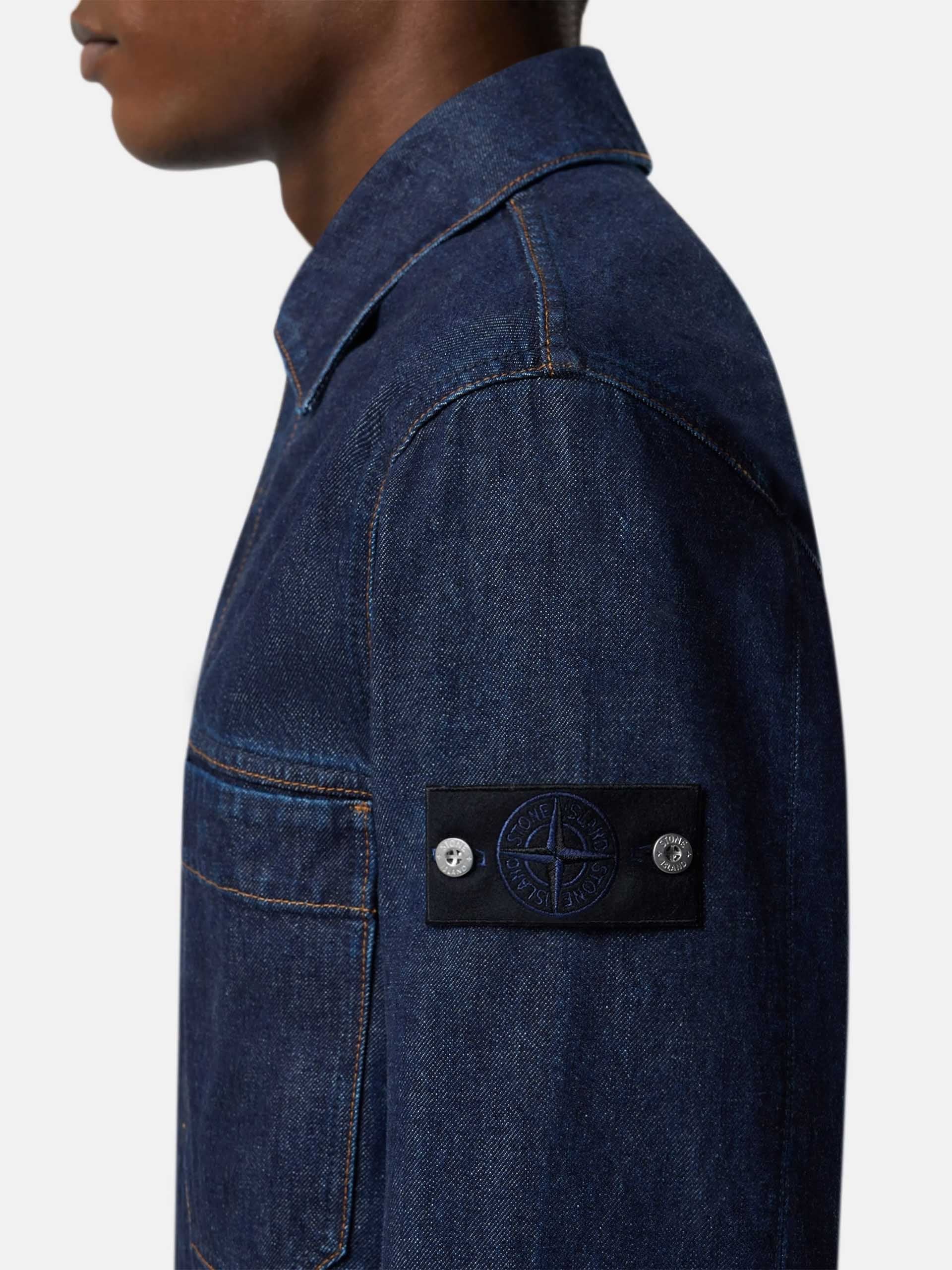 STONE ISLAND - Hemdjacke aus Rinse-Denim für Herren Dunkelblau - Blue Rinse