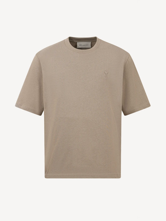 AMI PARIS - Oversized-T-Shirt Ami De Coeur aus Baumwolle Taupe